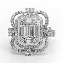 1.65 Carat White Diamond White Gold Ring