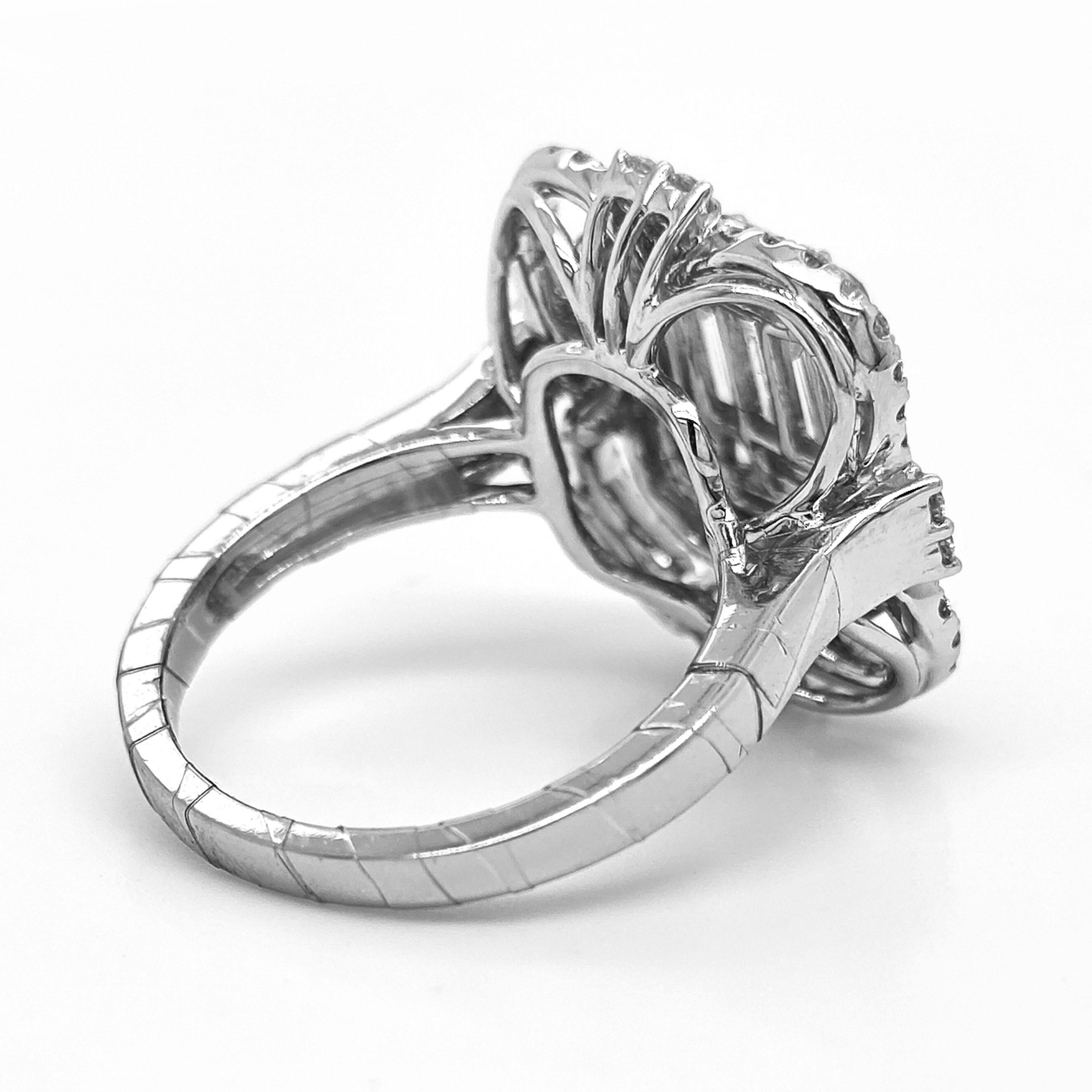 1,65 Karat Weißer Diamant Weißgoldring aus Weißgold (Gemischter Schliff) im Angebot