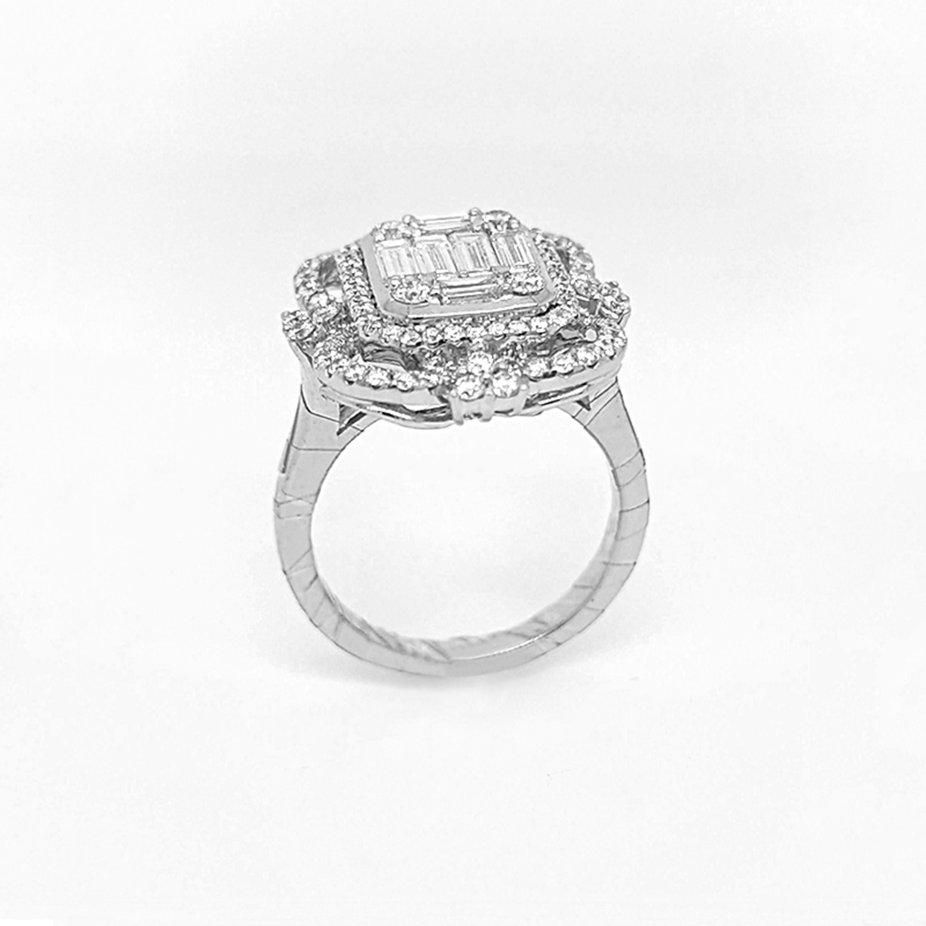 1,65 Karat Weißer Diamant Weißgoldring aus Weißgold im Zustand „Neu“ im Angebot in New York, NY