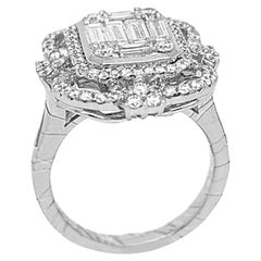 1.65 Carat White Diamond White Gold Ring