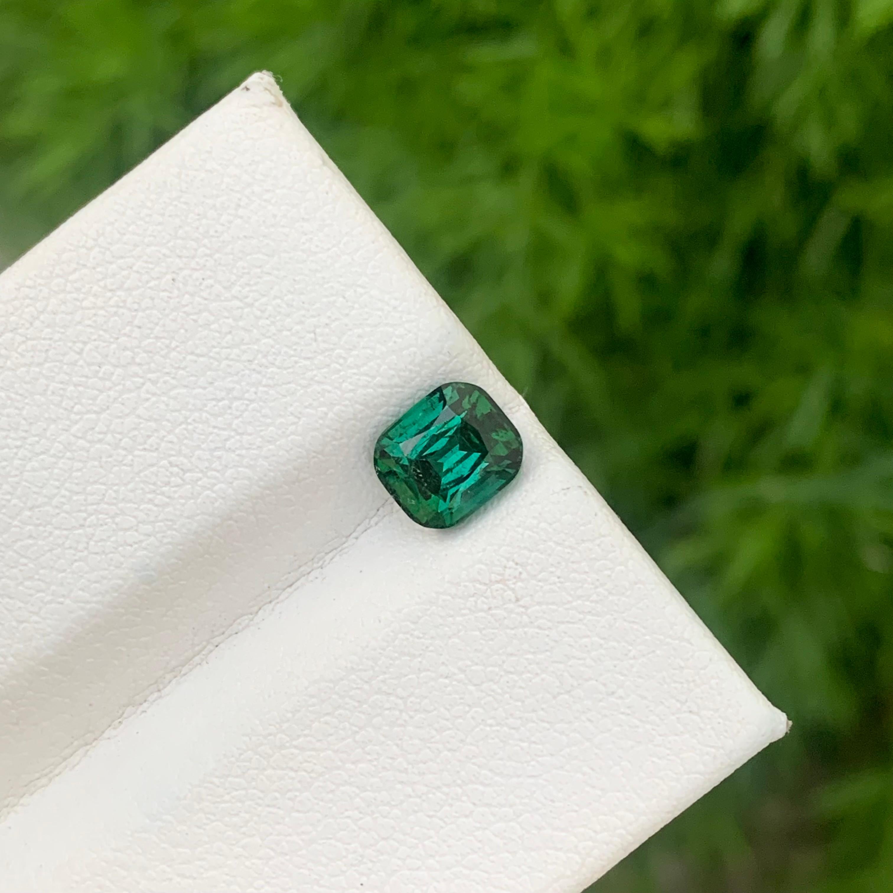 1.65 Carats Natural Loose Lagoon Green Tourmaline Cushion Cut Afghan Mine For Sale 5