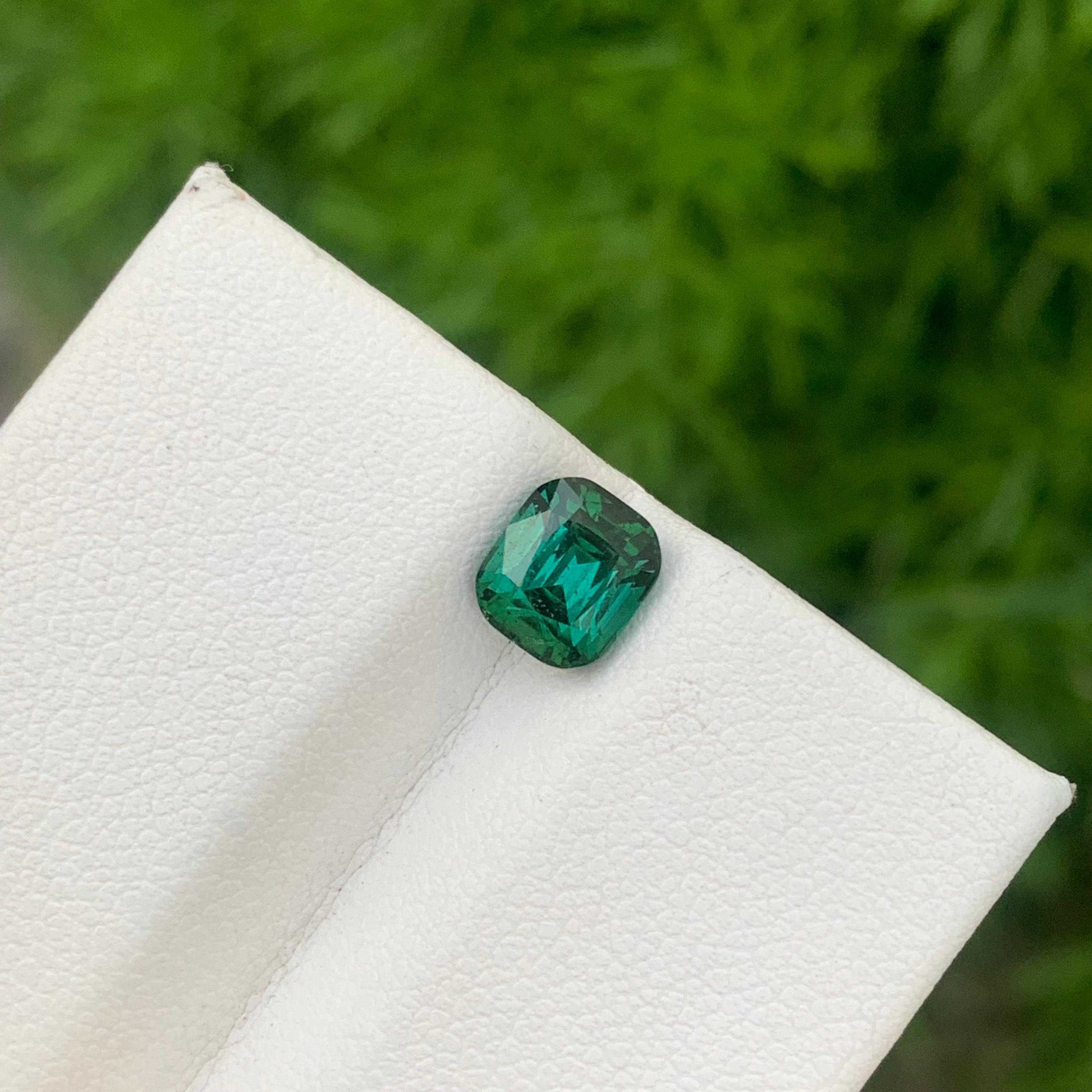 1.65 Carats Natural Loose Lagoon Green Tourmaline Cushion Cut Afghan Mine For Sale 6