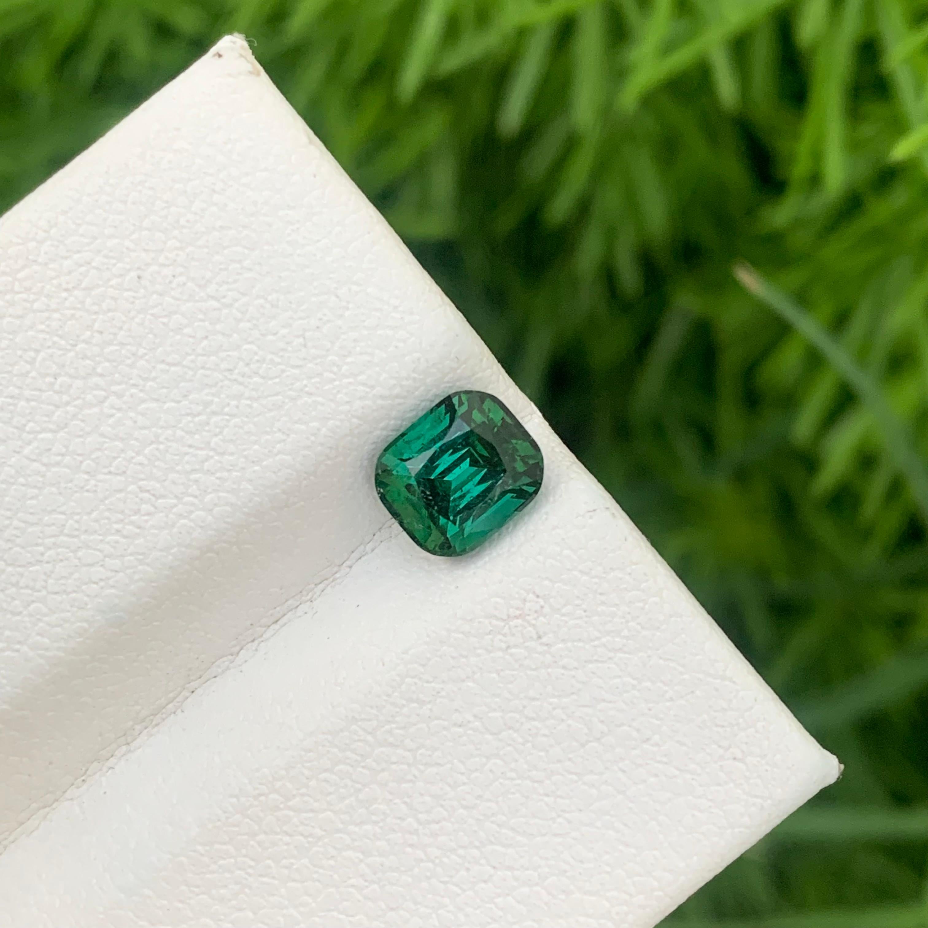 1.65 Carats Natural Loose Lagoon Green Tourmaline Cushion Cut Afghan Mine For Sale 7