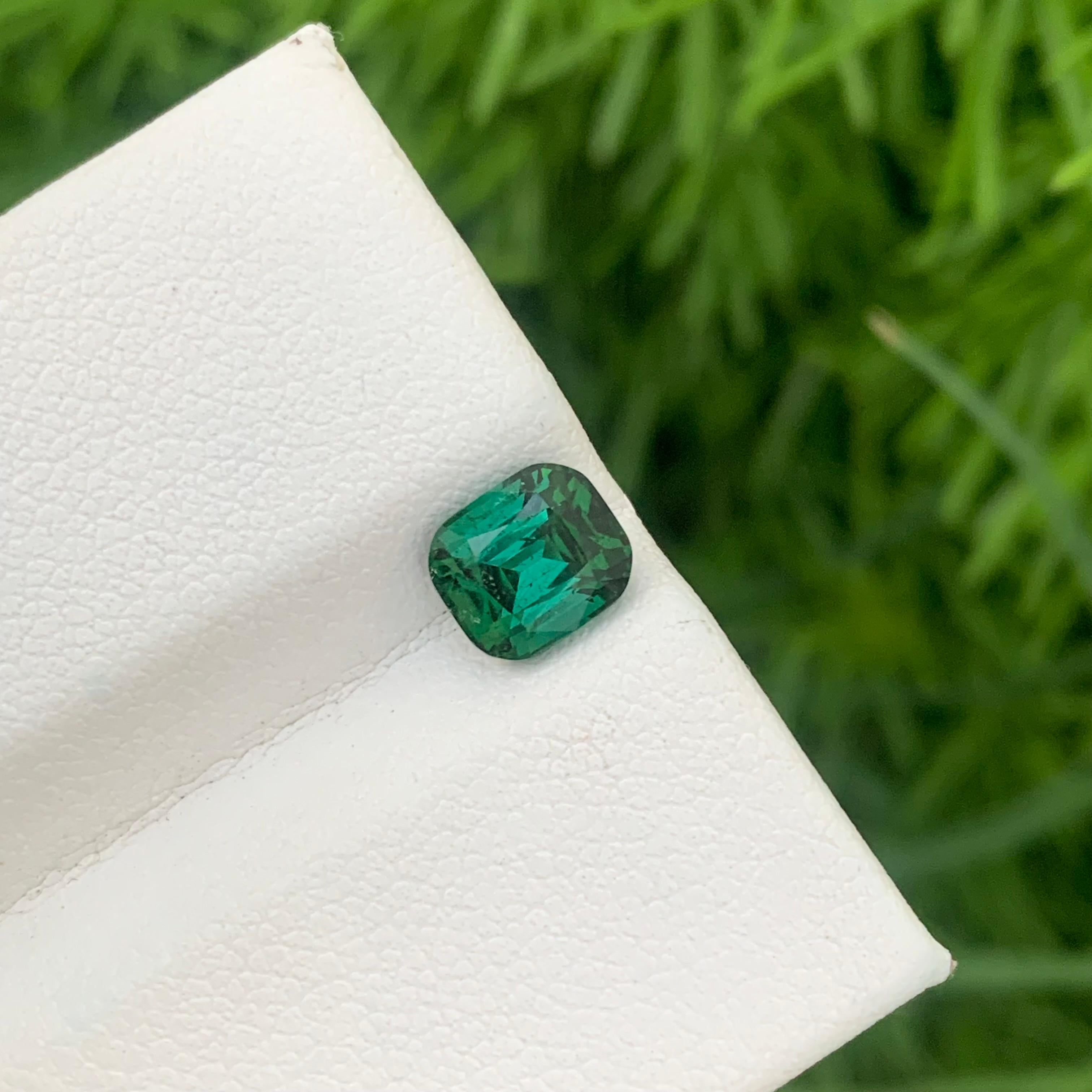 1.65 Carats Natural Loose Lagoon Green Tourmaline Cushion Cut Afghan Mine For Sale 8