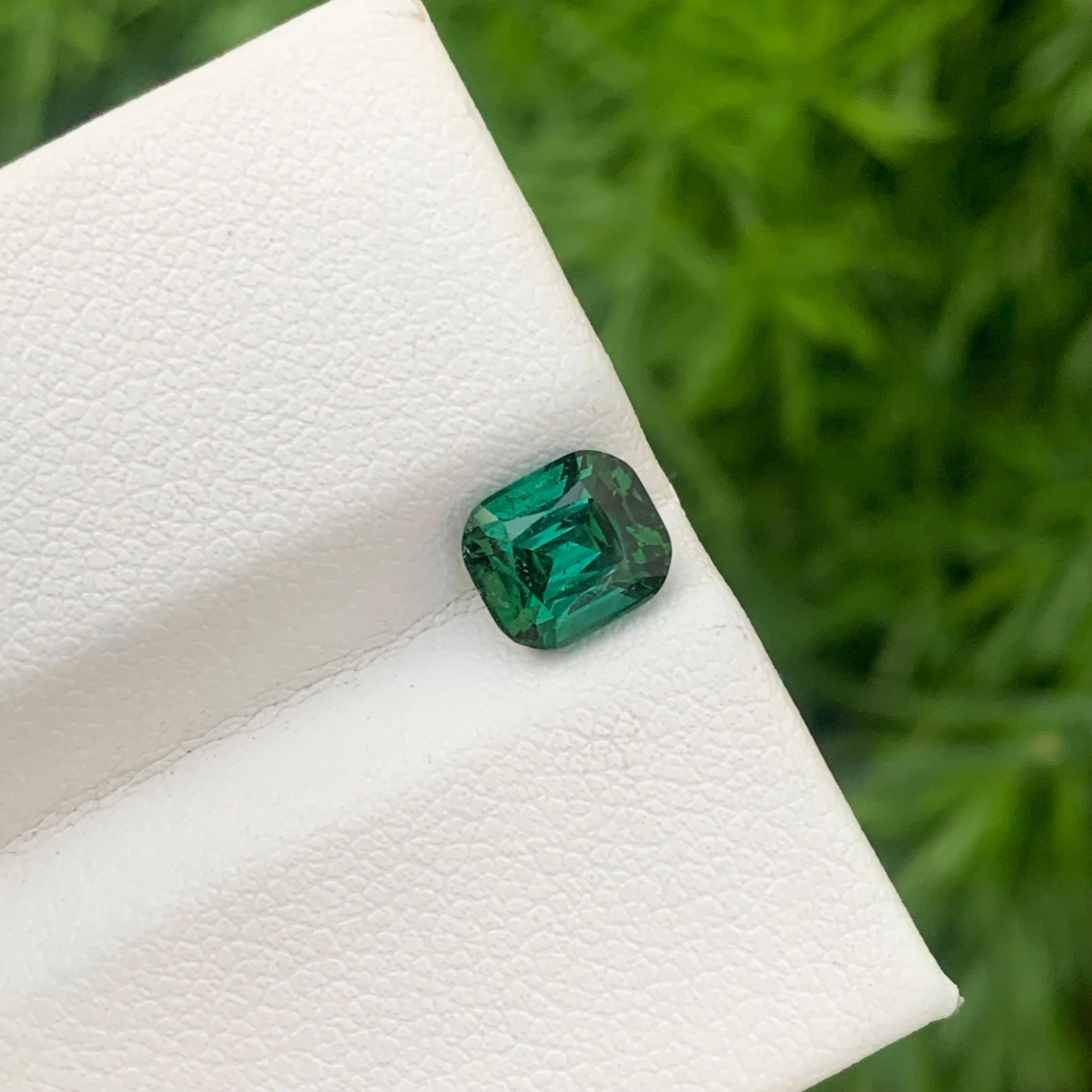 1.65 Carats Natural Loose Lagoon Green Tourmaline Cushion Cut Afghan Mine In New Condition For Sale In Peshawar, PK