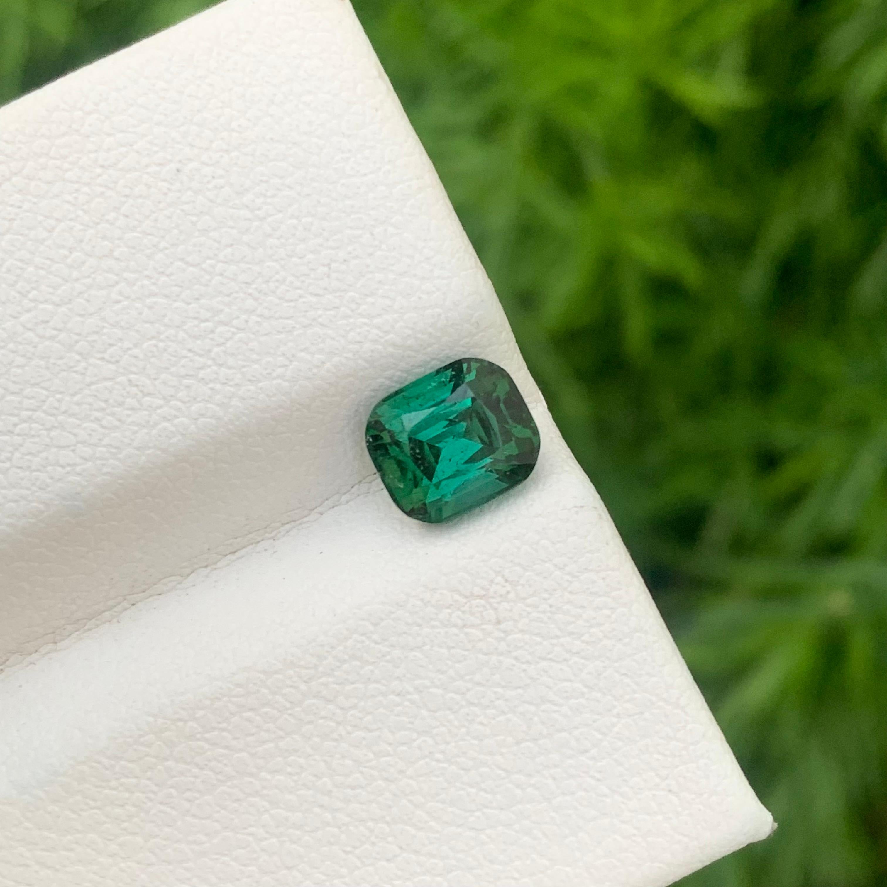 1.65 Carats Natural Loose Lagoon Green Tourmaline Cushion Cut Afghan Mine For Sale 1