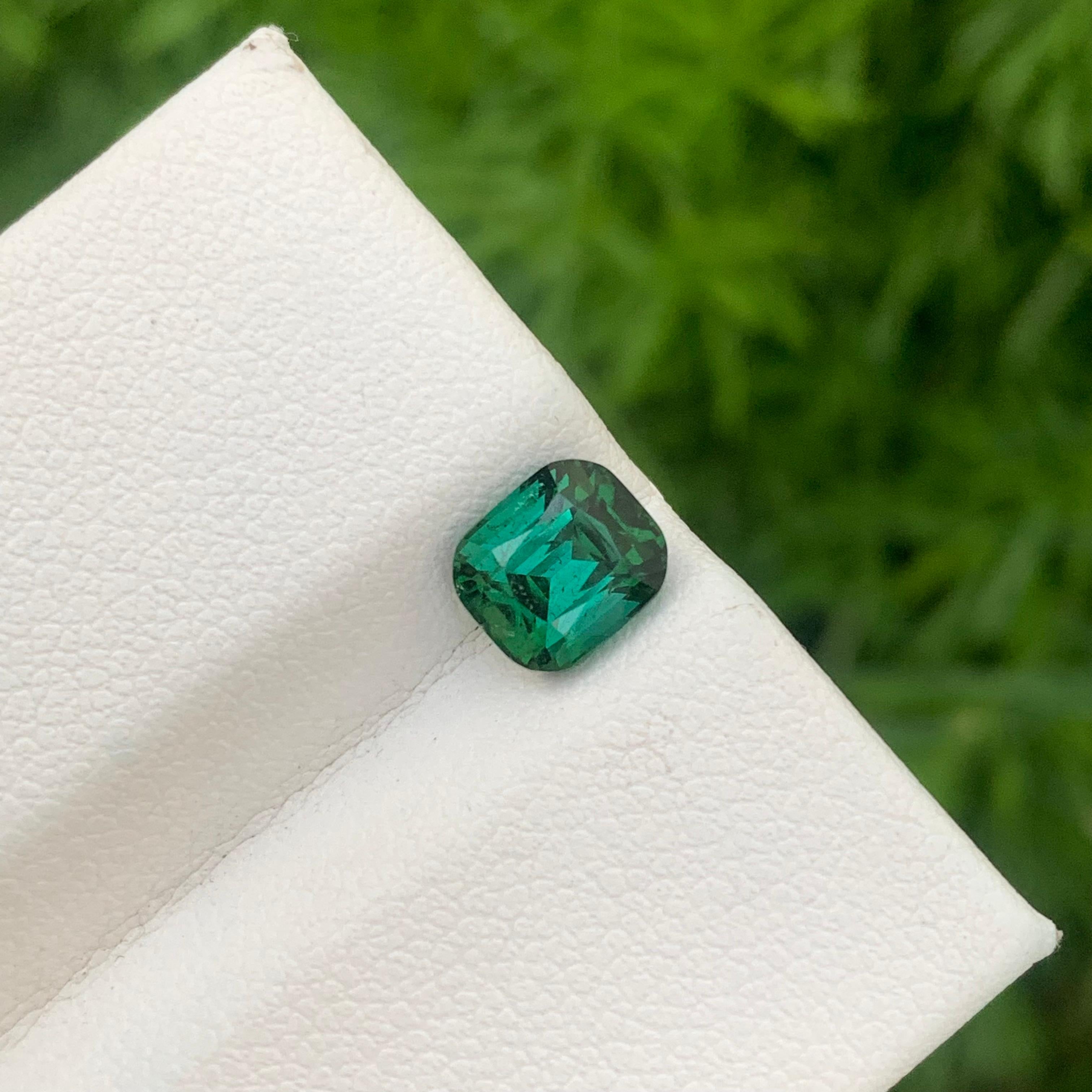 1.65 Carats Natural Loose Lagoon Green Tourmaline Cushion Cut Afghan Mine For Sale 3