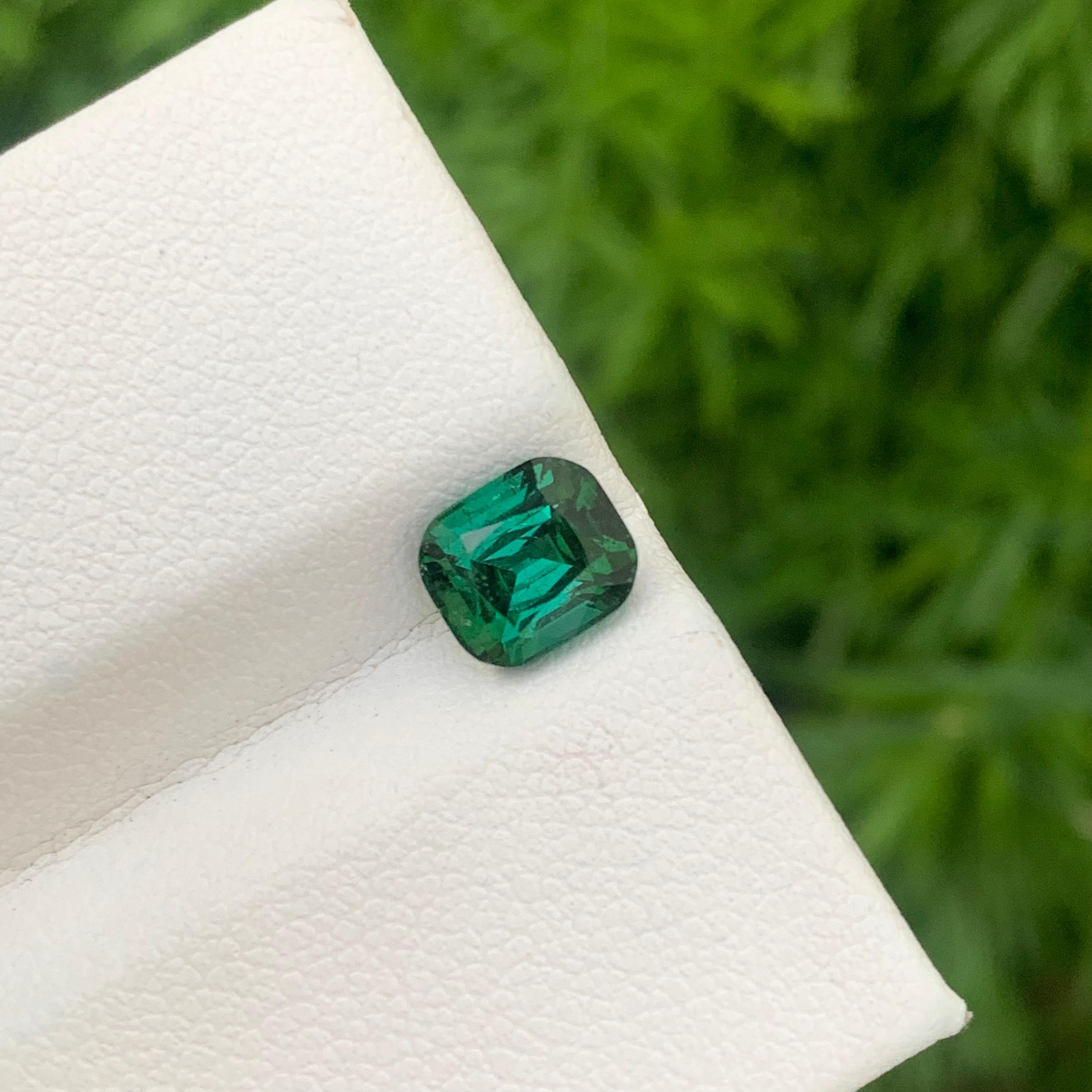 1.65 Carats Natural Loose Lagoon Green Tourmaline Cushion Cut Afghan Mine For Sale 4