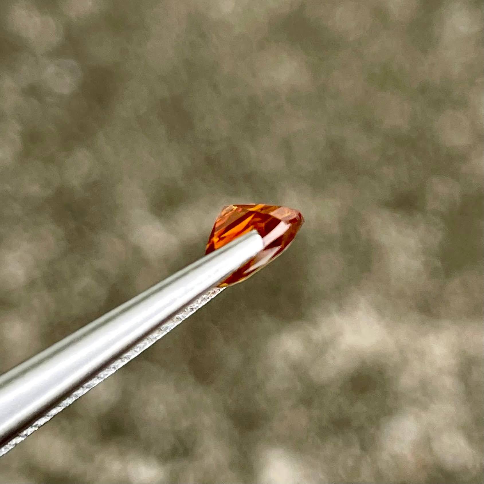 1.65 carats Orange Sapphire Stone Cushion Cut Natural Sri Lankan Gemstone For Sale 1