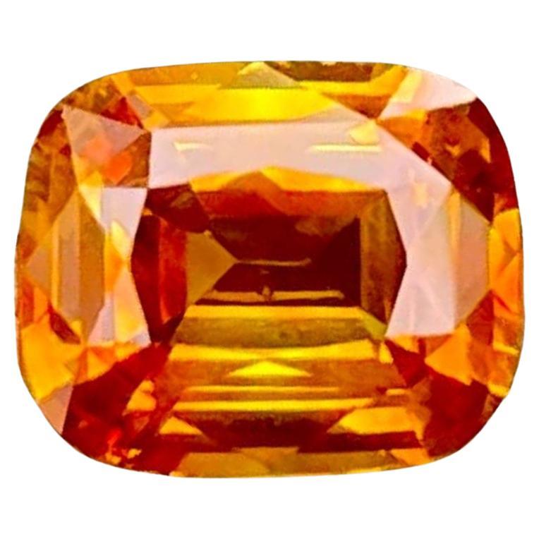 1.65 carats Orange Sapphire Stone Cushion Cut Natural Sri Lankan Gemstone
