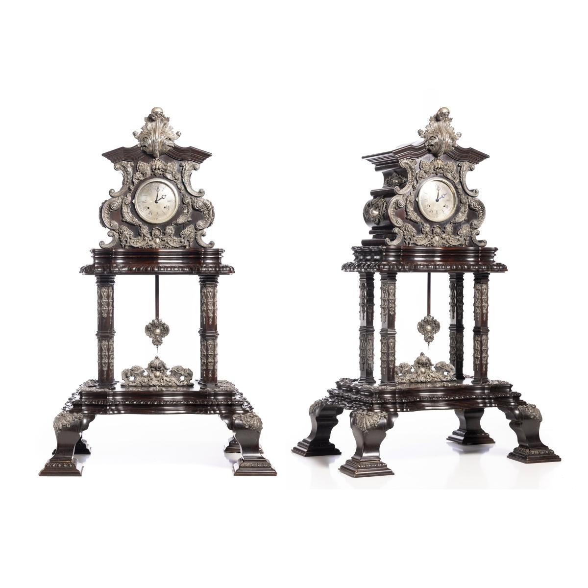 (165 cm- 65 pulgadas ) Reloj gigante de plata de ley - Siglo XIX en Bueno estado para la venta en Porto, PT