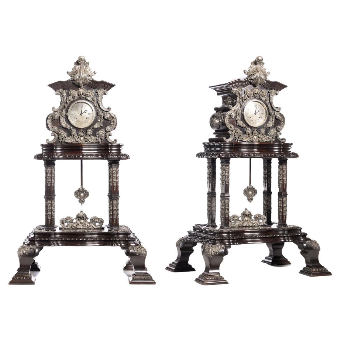 (165 cm- 65 pulgadas ) Reloj gigante de plata de ley - Siglo XIX en venta