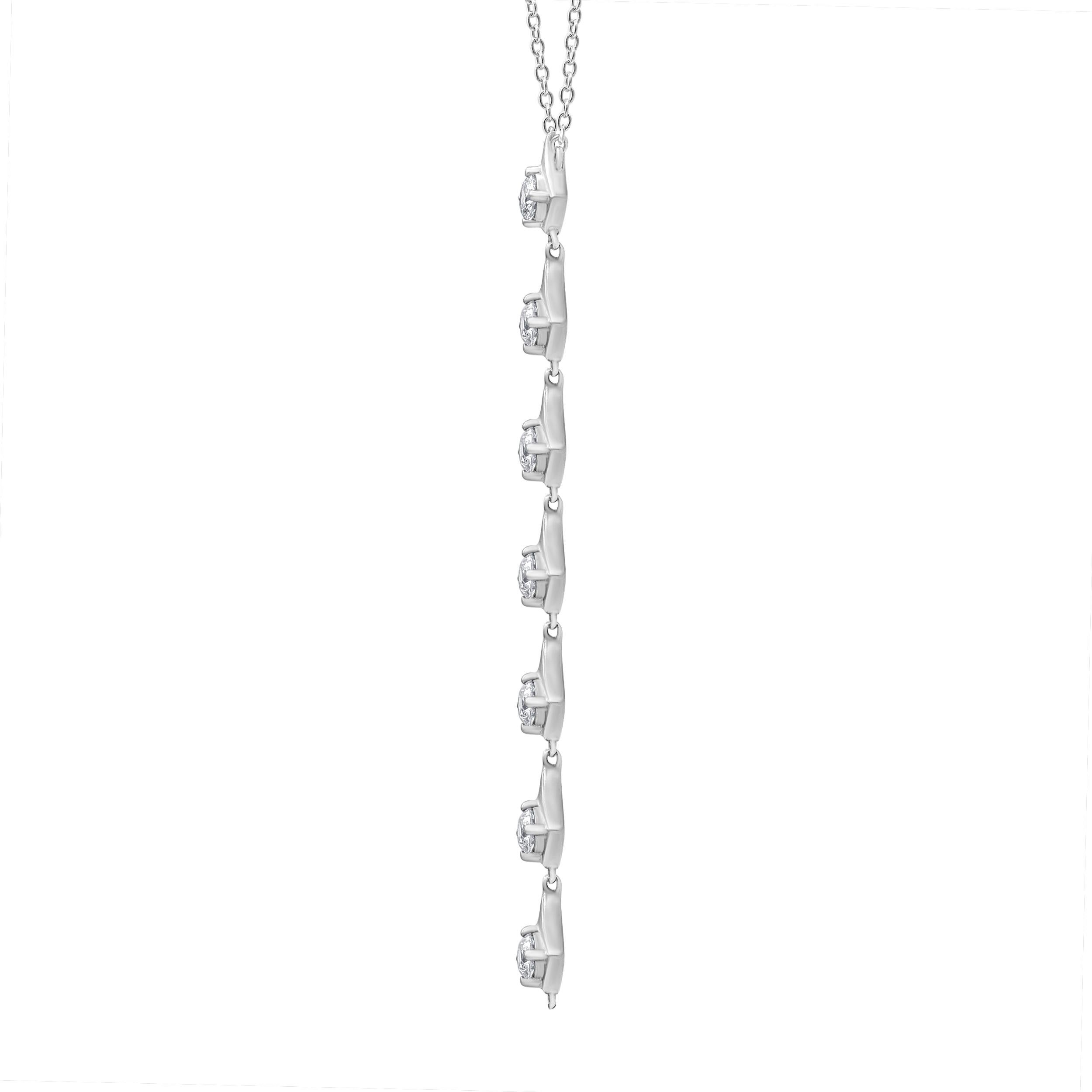 Add a chic touch of shimmer to any attire with this on-trend diamond necklace. Crafted in cool 14K white gold, this diamond chain necklace sparkles with prong-set round-cut diamonds. Radiant with 1.65 cttw. of diamonds and a brilliant buffed luster,
