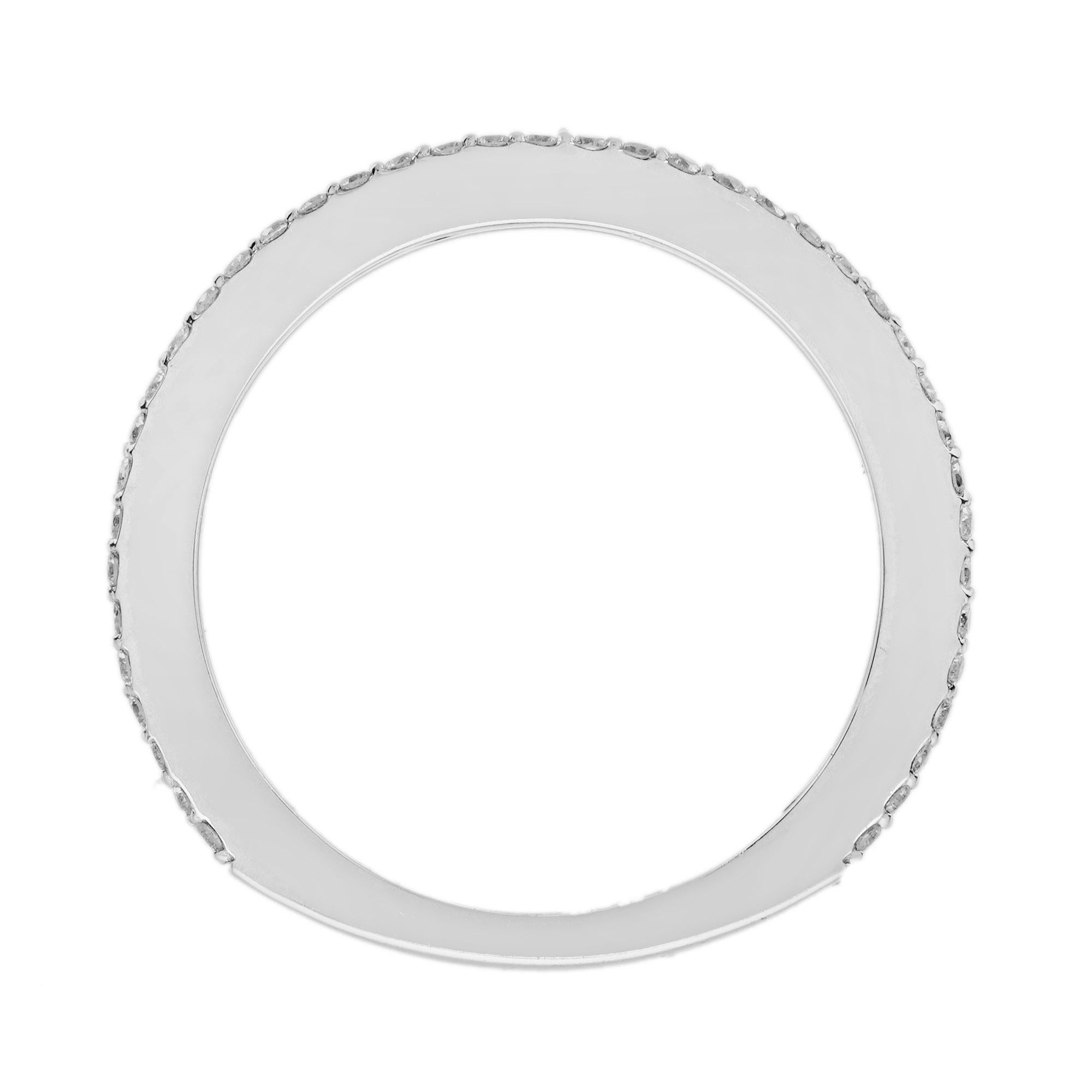 Women's or Men's 1.65 Ct. Diamond Eternity Wedding Band Ring in 18K White Gold