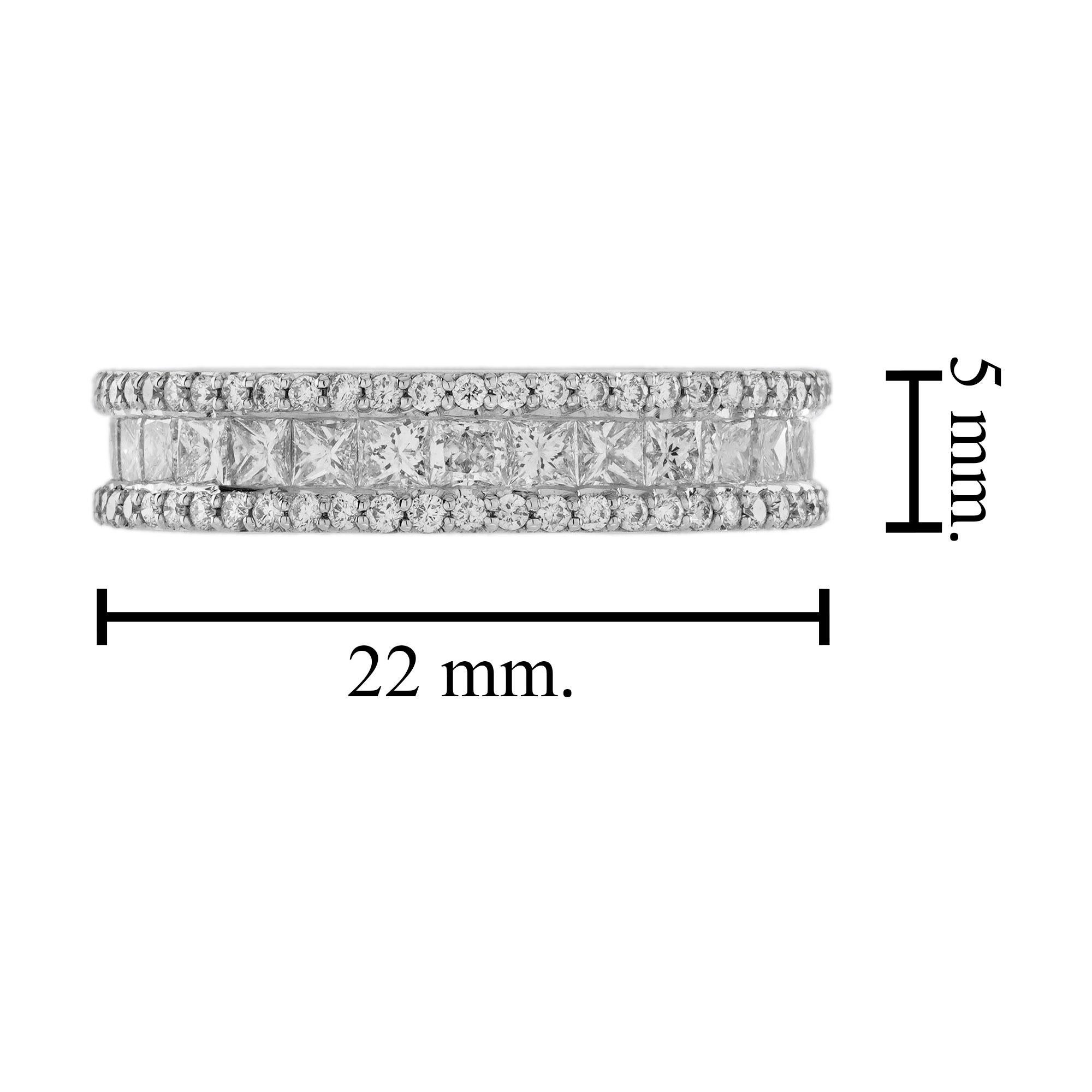 1.65 Ct. Diamond Eternity Wedding Band Ring in 18K White Gold 1