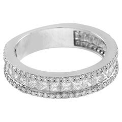 1.65 Ct. Diamond Eternity Wedding Band Ring in 18K White Gold