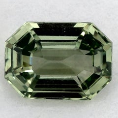 1.65 Ct Green Sapphire Octagon Cut Loose Gemstone