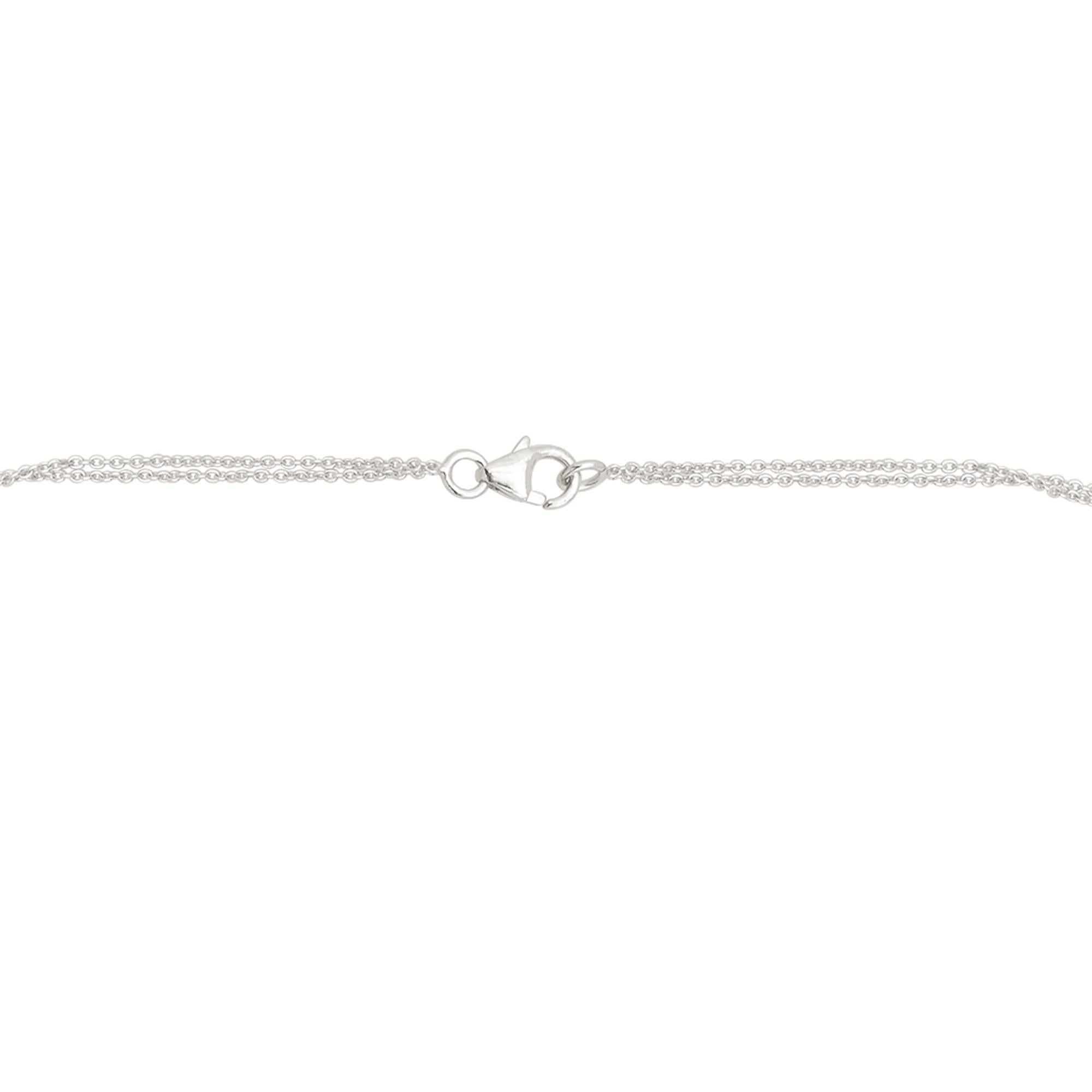 1.65 Ct SI Clarity HI Color Diamond Charm Necklace 14 Karat White Gold Jewelry In New Condition For Sale In Diera, Dubai
