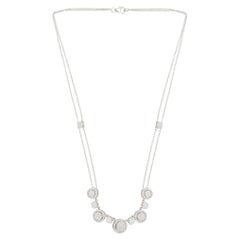 1.65 Ct SI Clarity HI Color Diamond Charm Necklace 14 Karat White Gold Jewelry