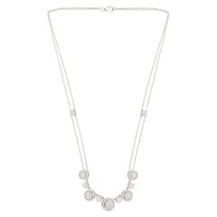 1.65 Ct SI Clarity HI Color Diamond Charm Necklace 14 Karat White Gold Jewelry