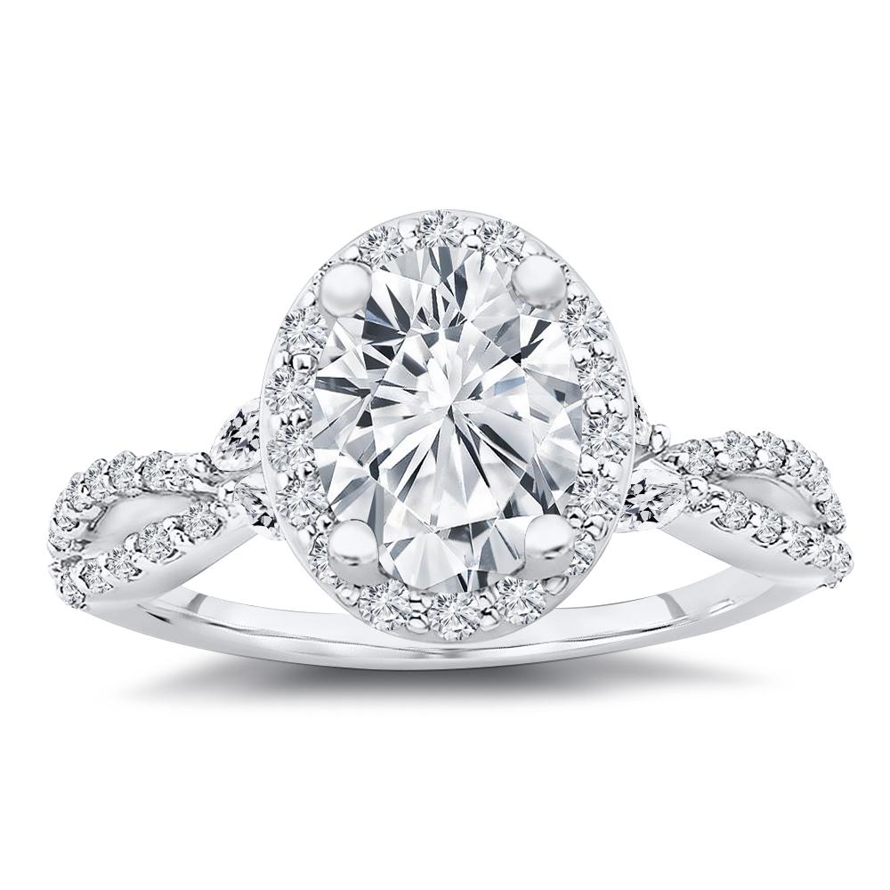 For Sale:  1.65 ct. tw. Halo Design Round Cut Diamond Engagement Ring  2
