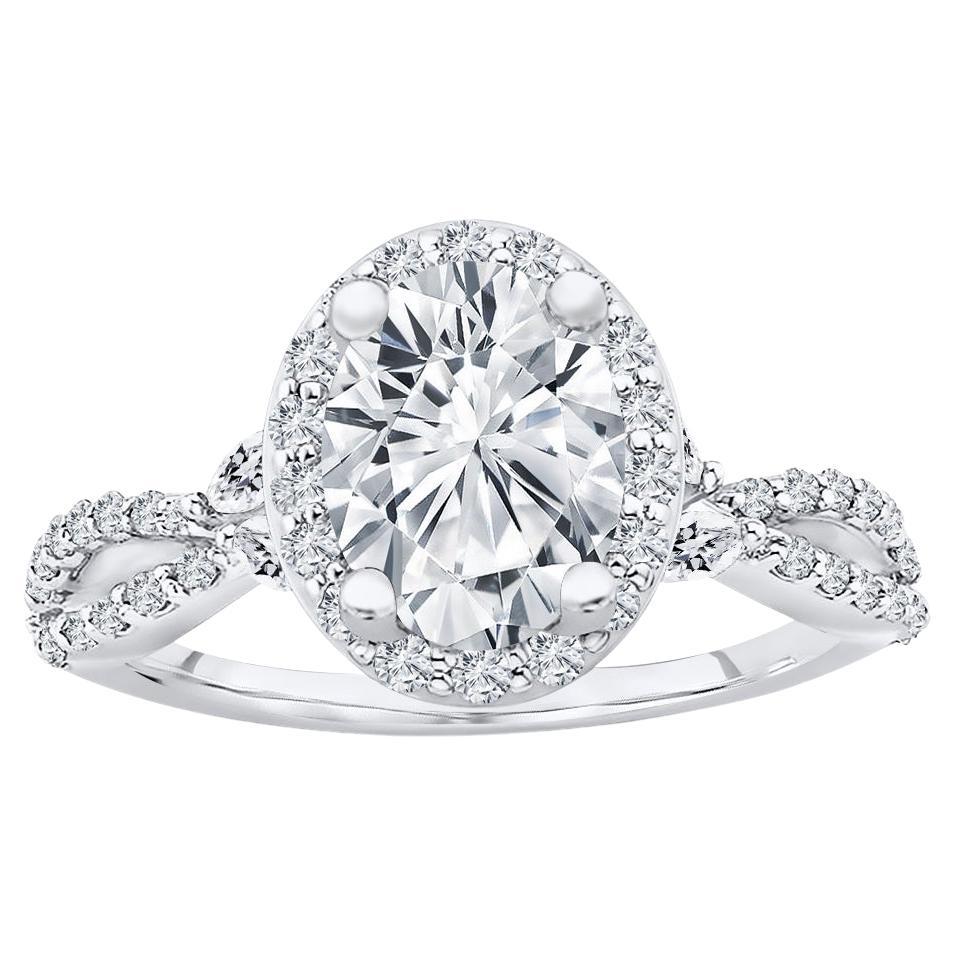 For Sale:  1.65 ct. tw. Halo Design Round Cut Diamond Engagement Ring