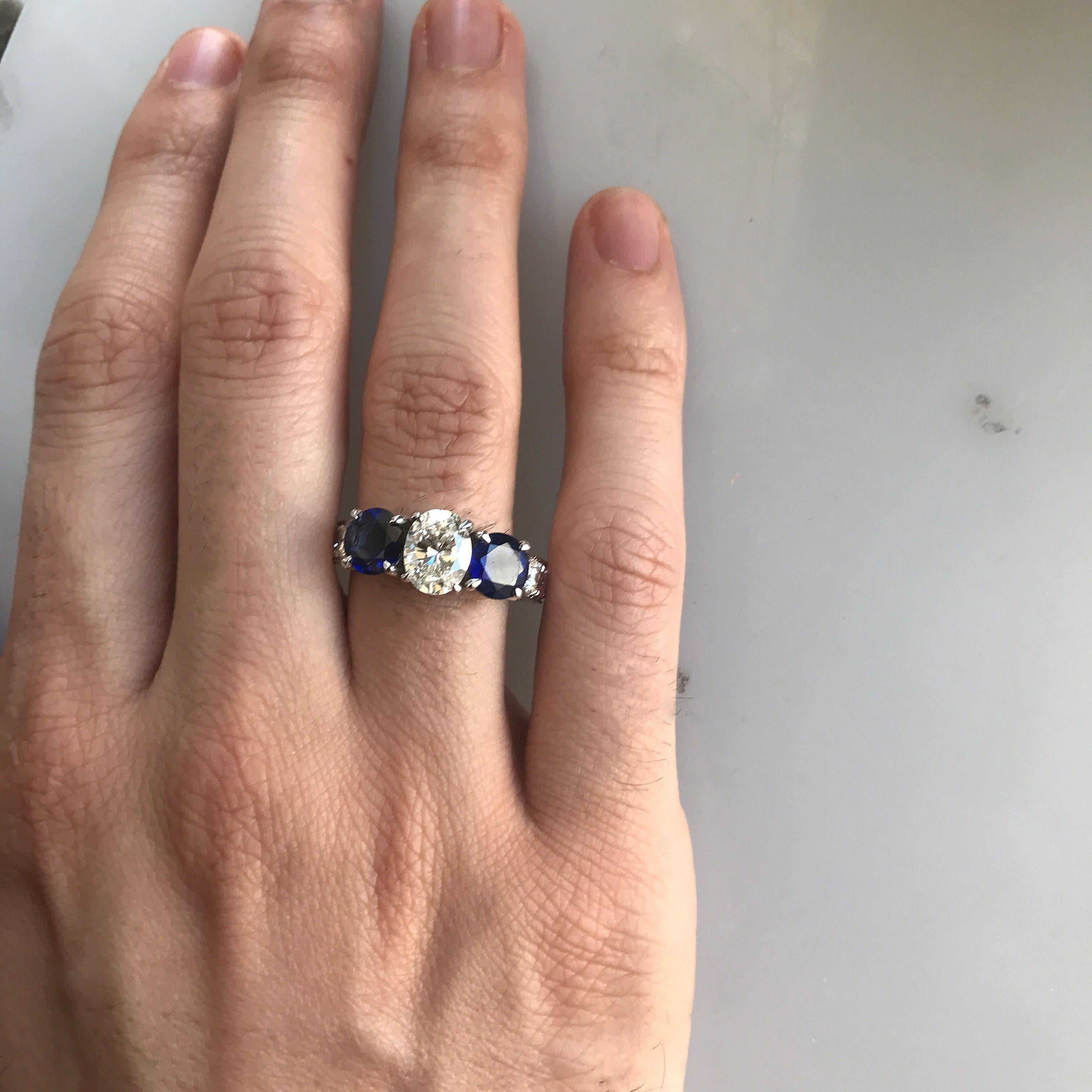 Can be sized to any finger size, ring will be made to order and take approximately  3- 6 business weeks. If you need a sooner date let us know and we will see if we can accommodate you.

Price is for ring as shown, you can adjust size of stones or