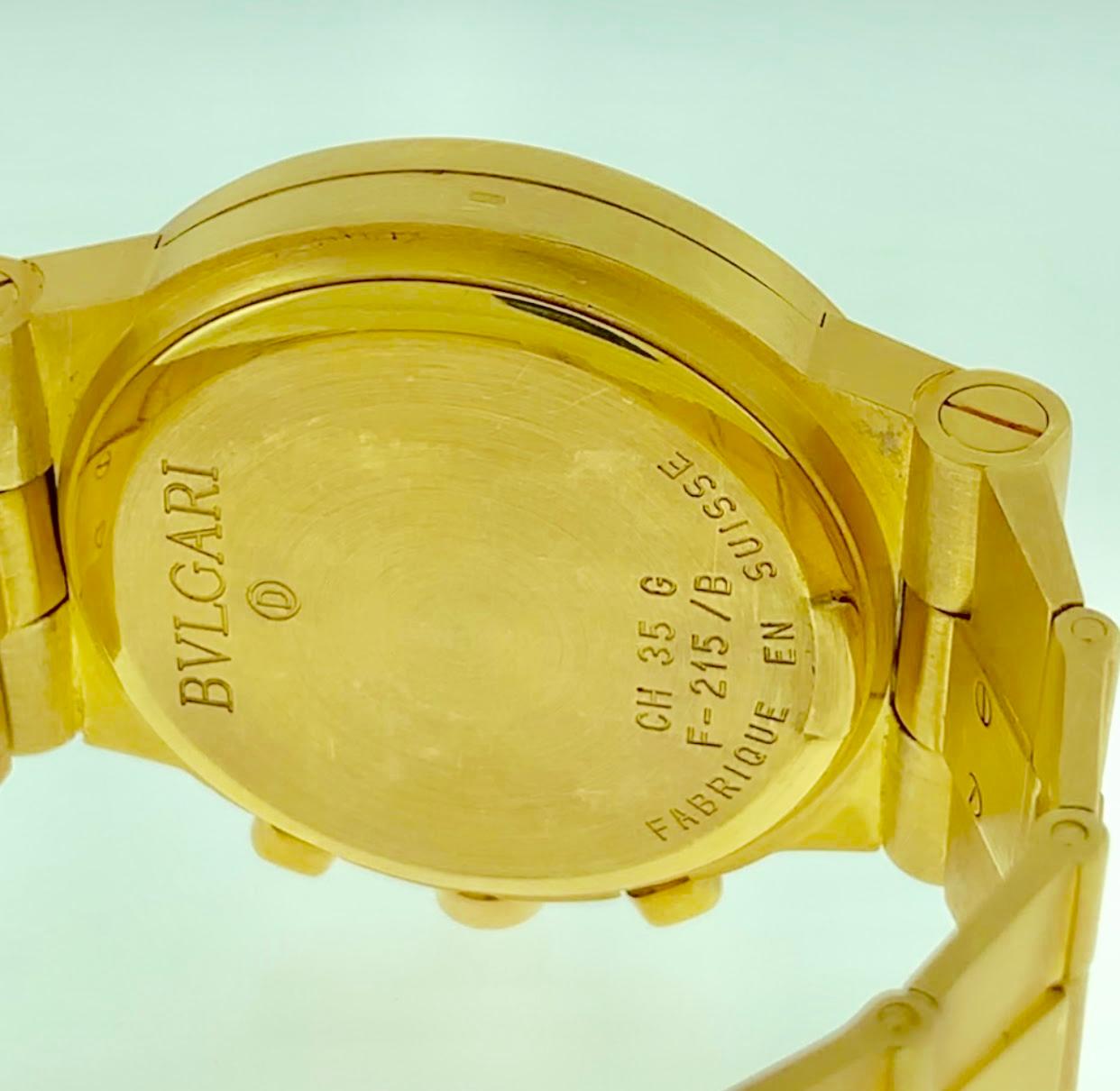 165 Gm 18 Karat Yellow Gold Bvlgari Chrono Watch Unisex Bvlgari Logo Watch 4