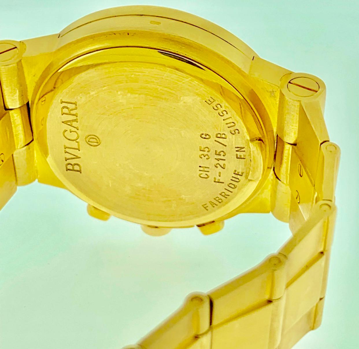 165 Gm 18 Karat Yellow Gold Bvlgari Chrono Watch Unisex Bvlgari Logo Watch 5