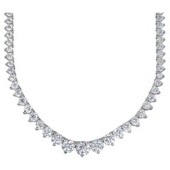 Graduated Tennis Necklace in  with 3-Prong Set Round Diamonds