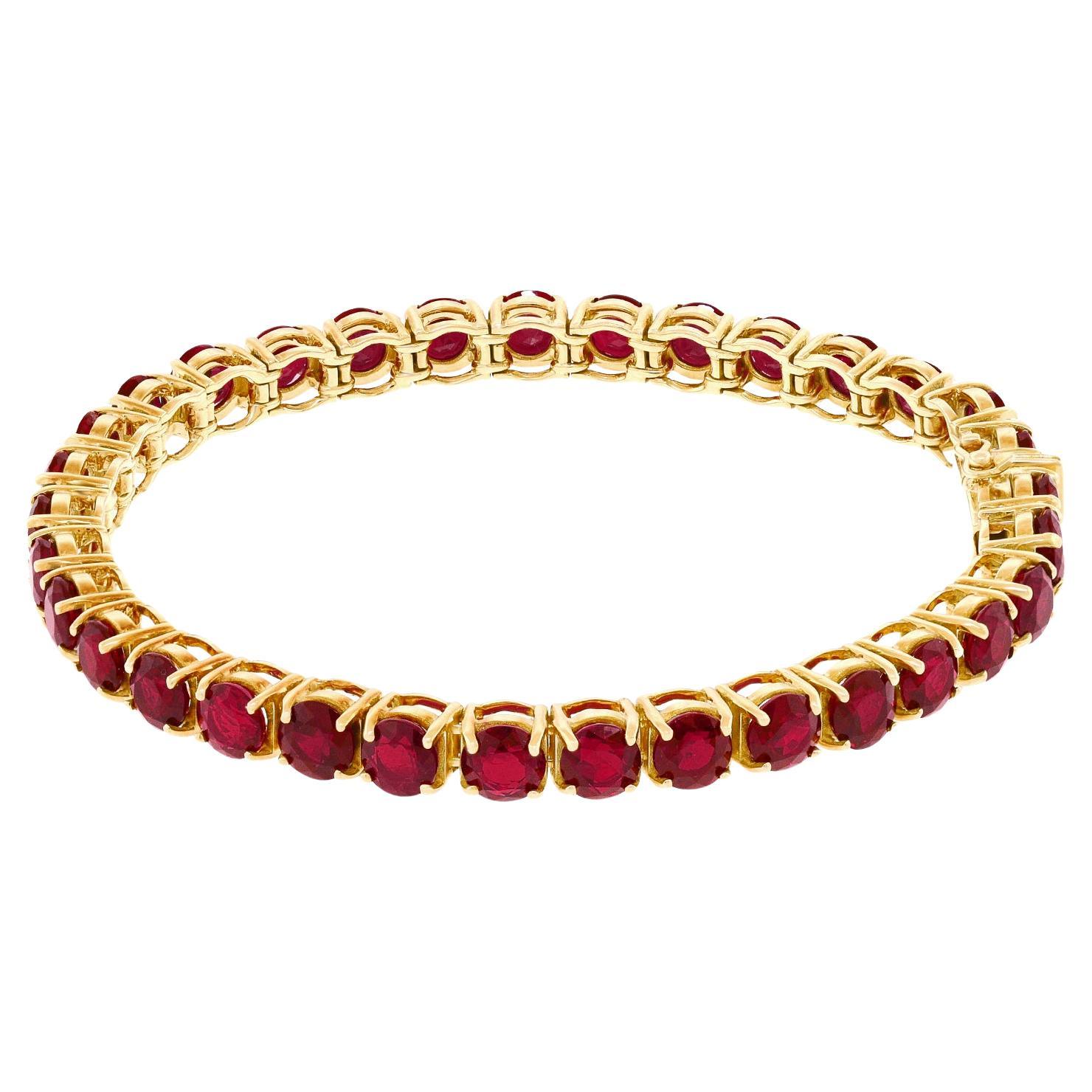 16.50-Carats Ruby Line Bracelet 18k c1970s