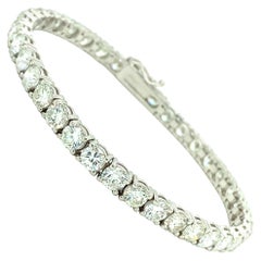 16.50 Ct Diamonds Tennis Bracelet in 18 Karat White Gold