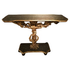 1650 Italien Giltwood geschnitzt Konsole mit Blättern und Trauben Trauben