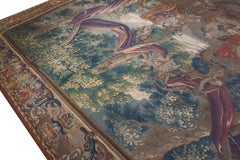 1650 Multi Mid-17th Century Antique Large Scale Tapestry European Flat Weave