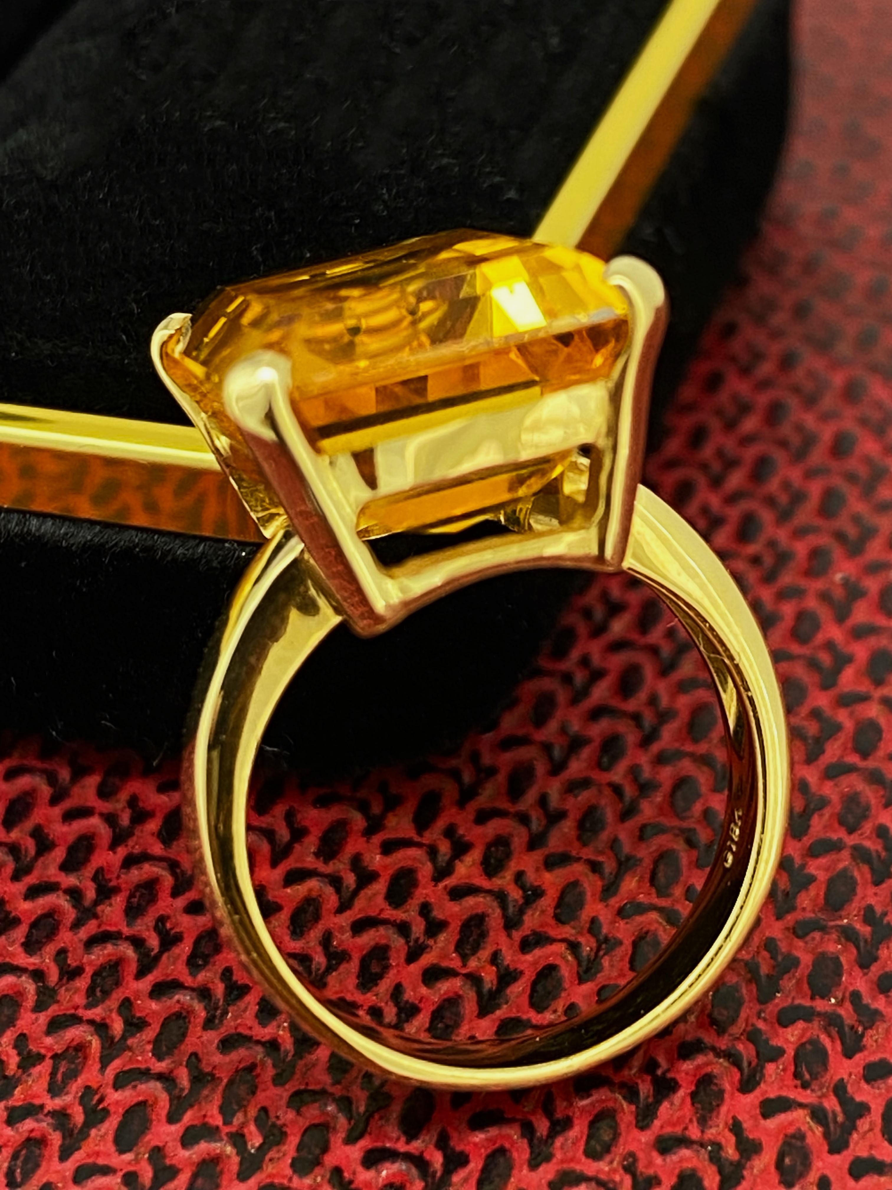 12,80 Karat natürlicher Madeira- Citrin 18K Gelbgold Set: Ring & Ohrstecker 1
