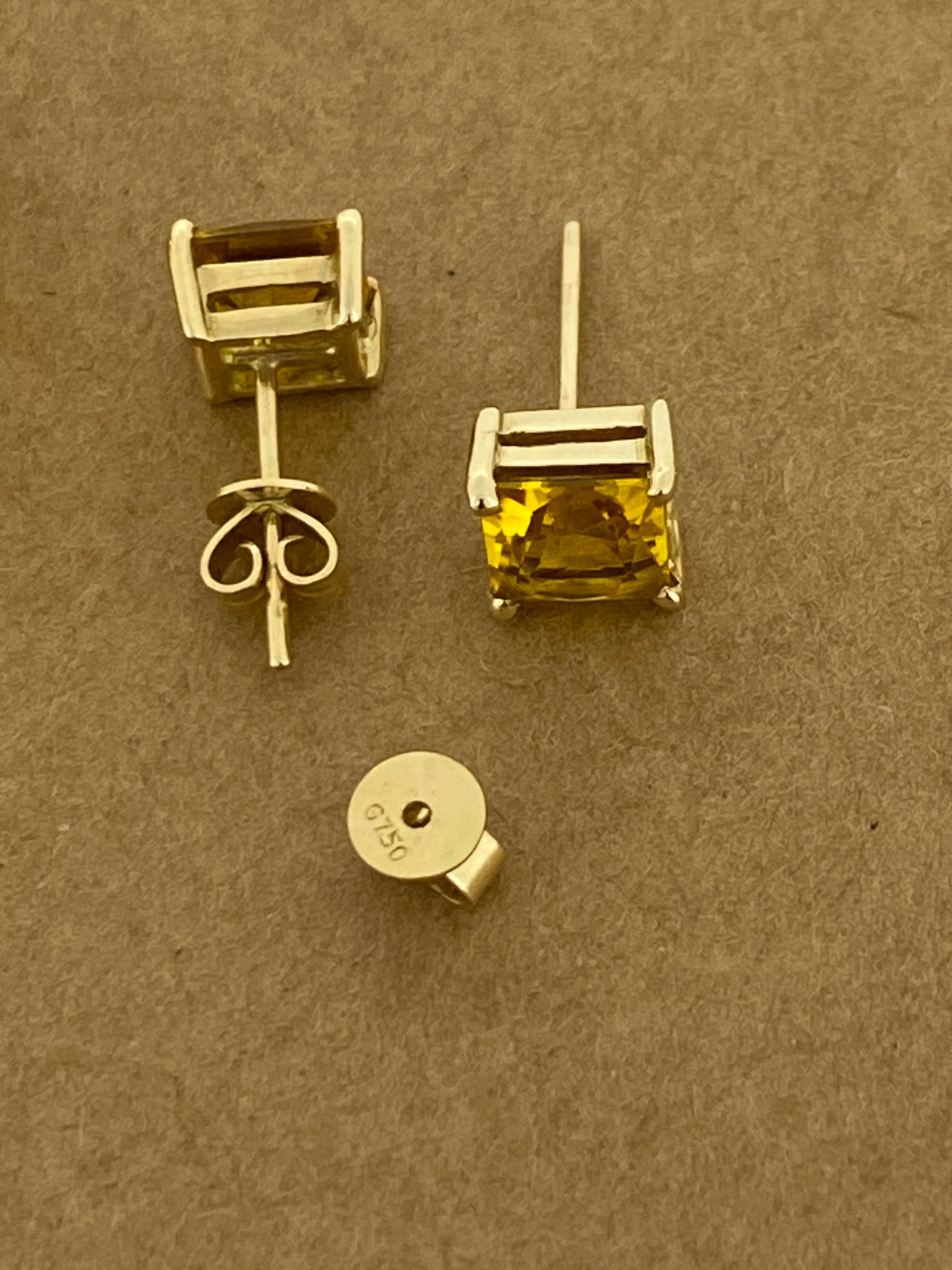 12,80 Karat natürlicher Madeira- Citrin 18K Gelbgold Set: Ring & Ohrstecker 2