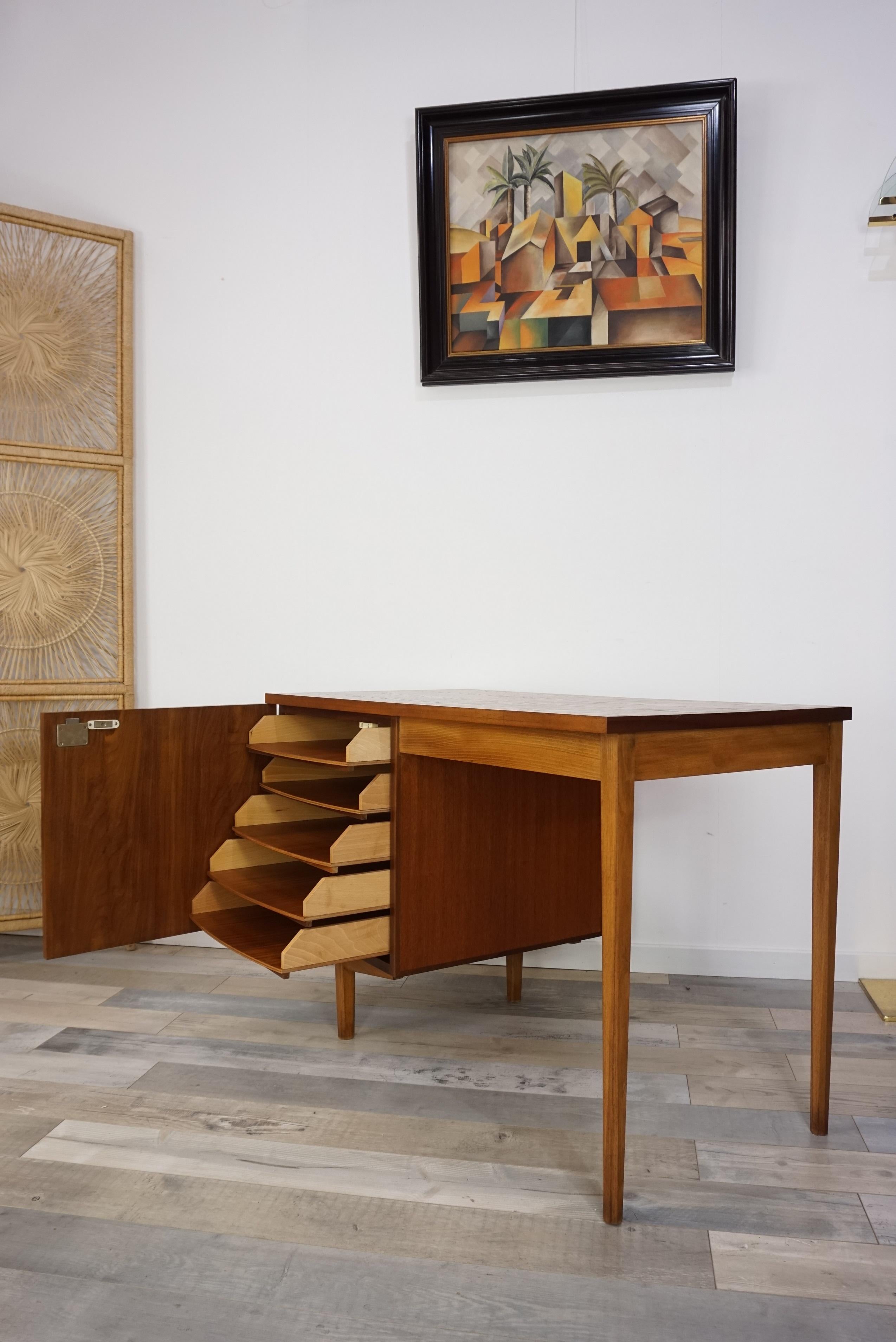 Mid-Century Modern 1650s Design Teak Wooden Desk by 