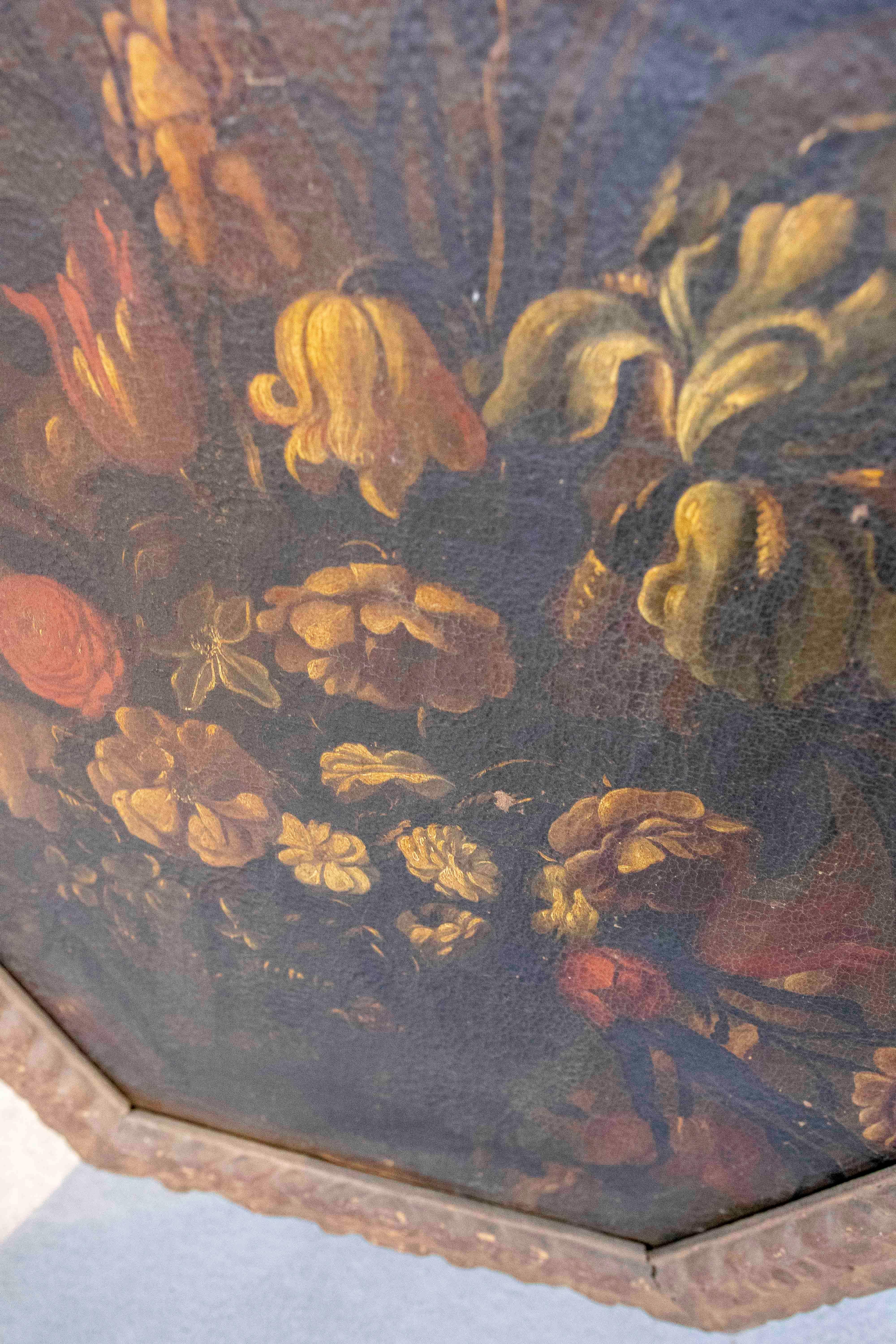 Paire de natures mortes de Majorque des années 1650 peinte à l'huile sur toile avec cadre d'origine en vente 11