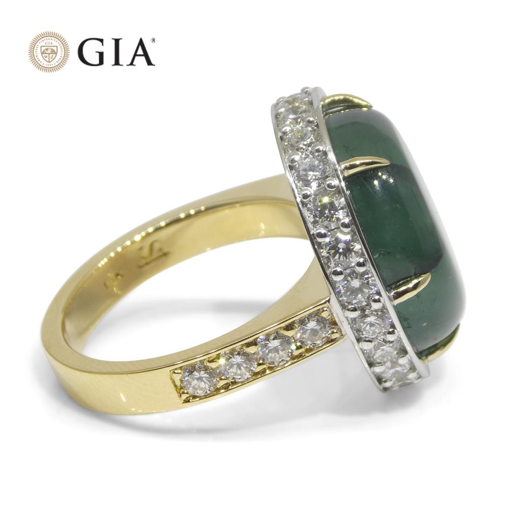 16,51 Karat Trapiche Grüner Smaragd (F1), Diamant-Statement-Ring aus 18 Karat Gold im Angebot 5