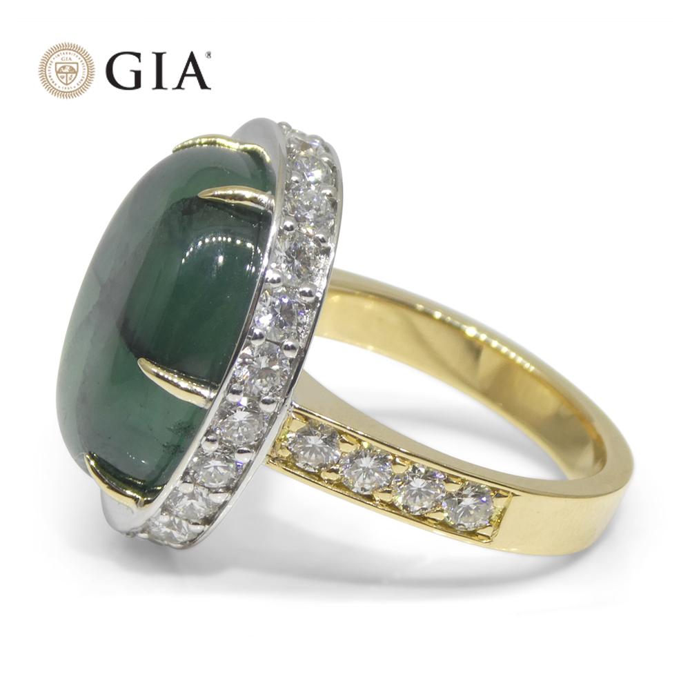 16,51 Karat Trapiche Grüner Smaragd (F1), Diamant-Statement-Ring aus 18 Karat Gold im Angebot 7