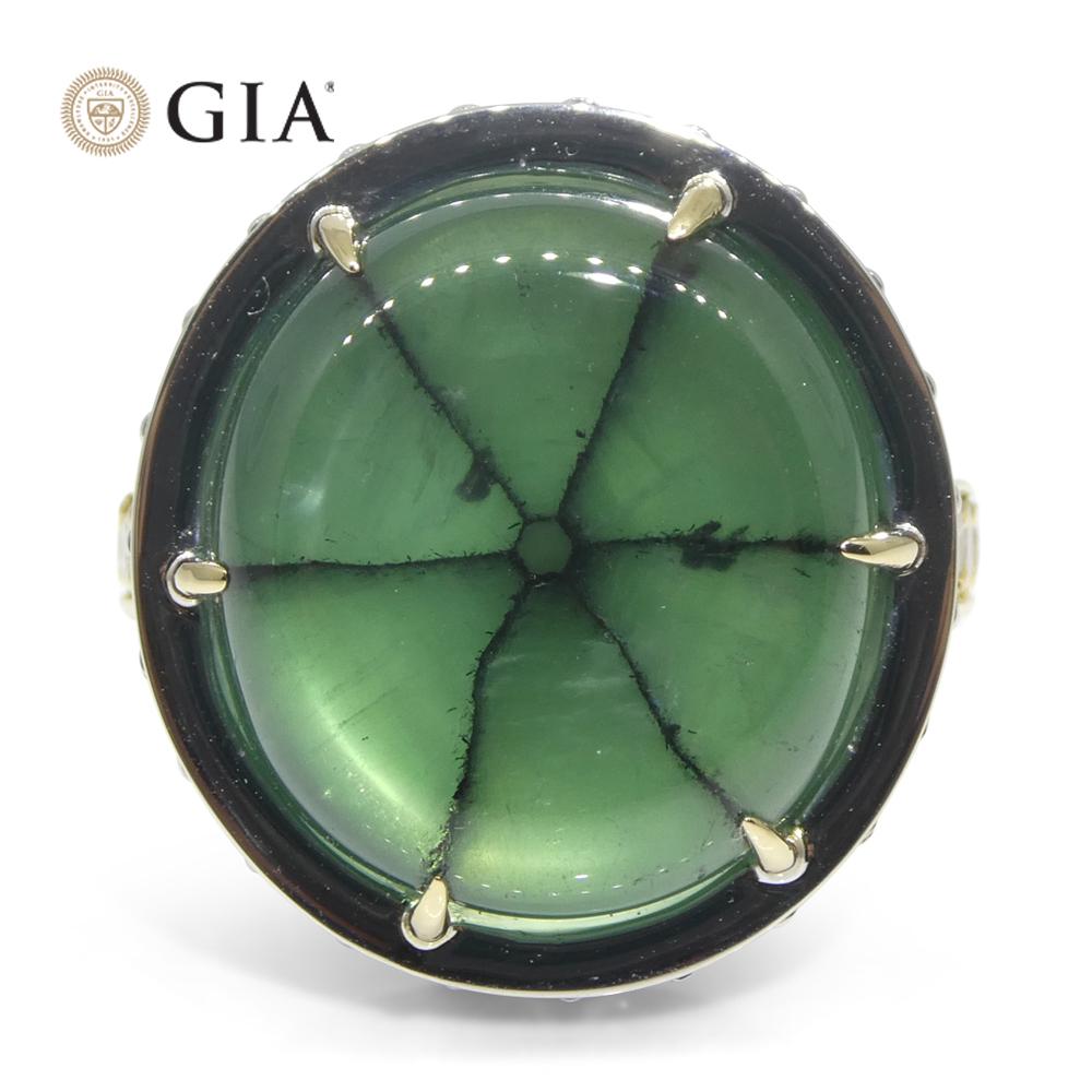 16,51 Karat Trapiche Grüner Smaragd (F1), Diamant-Statement-Ring aus 18 Karat Gold im Angebot 8