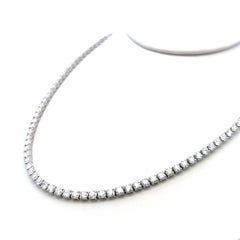 16.52 Carat Round Brilliant G VS Diamond 14 Karat White Gold Riviera Necklace