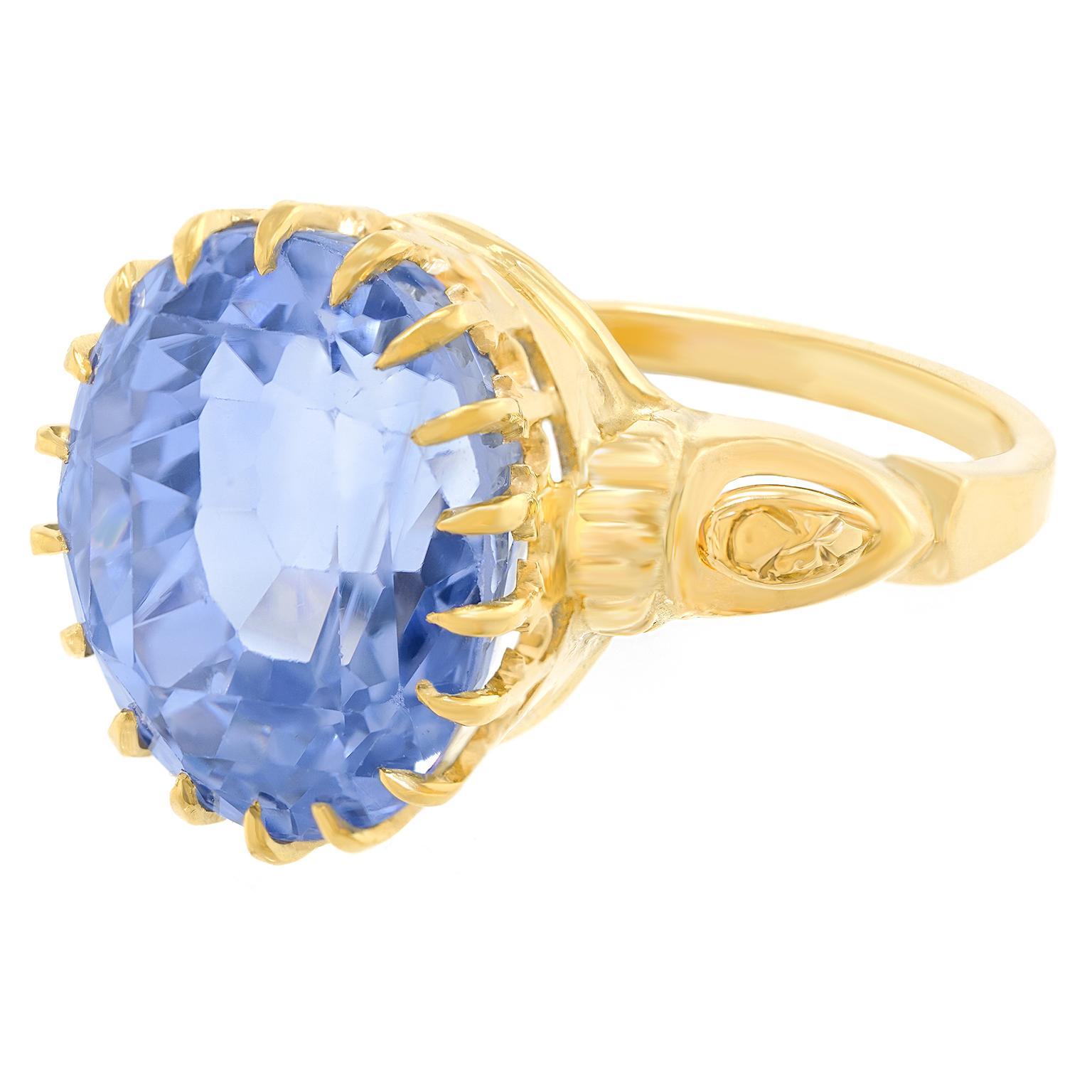 16,53 Karat unbehandelter Ceylon-Saphir-Ring (Viktorianisch) im Angebot