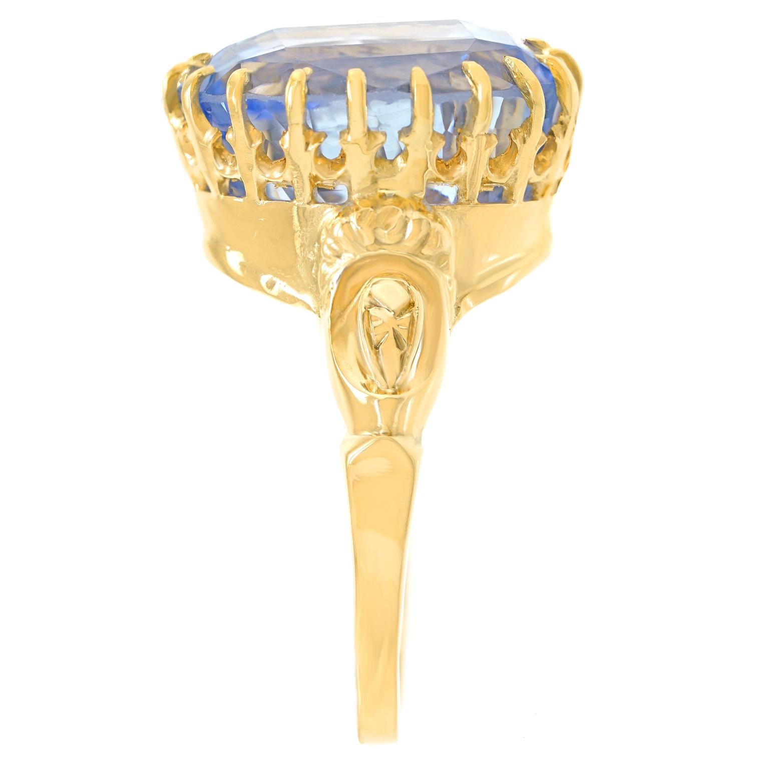 16,53 Karat unbehandelter Ceylon-Saphir-Ring im Zustand „Hervorragend“ im Angebot in Litchfield, CT