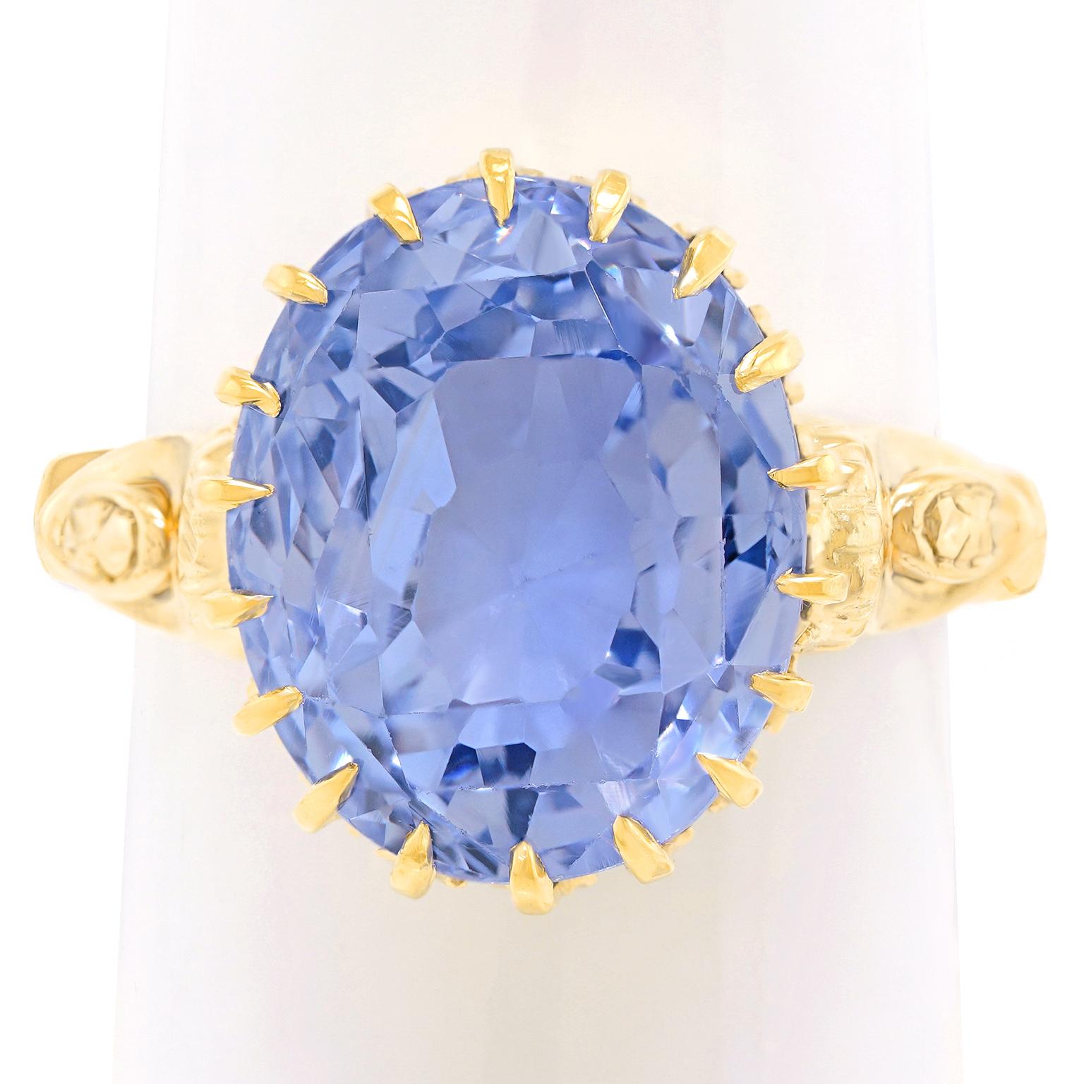 16,53 Karat unbehandelter Ceylon-Saphir-Ring im Angebot 1