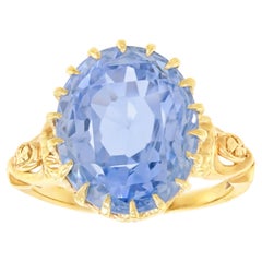Anillo de zafiro de Ceilán sin calor de 16,53 quilates