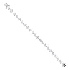 16.53 Carat SI/HI Mixed Cut Diamond 14K White Gold Tennis Bracelet Fine Jewelry