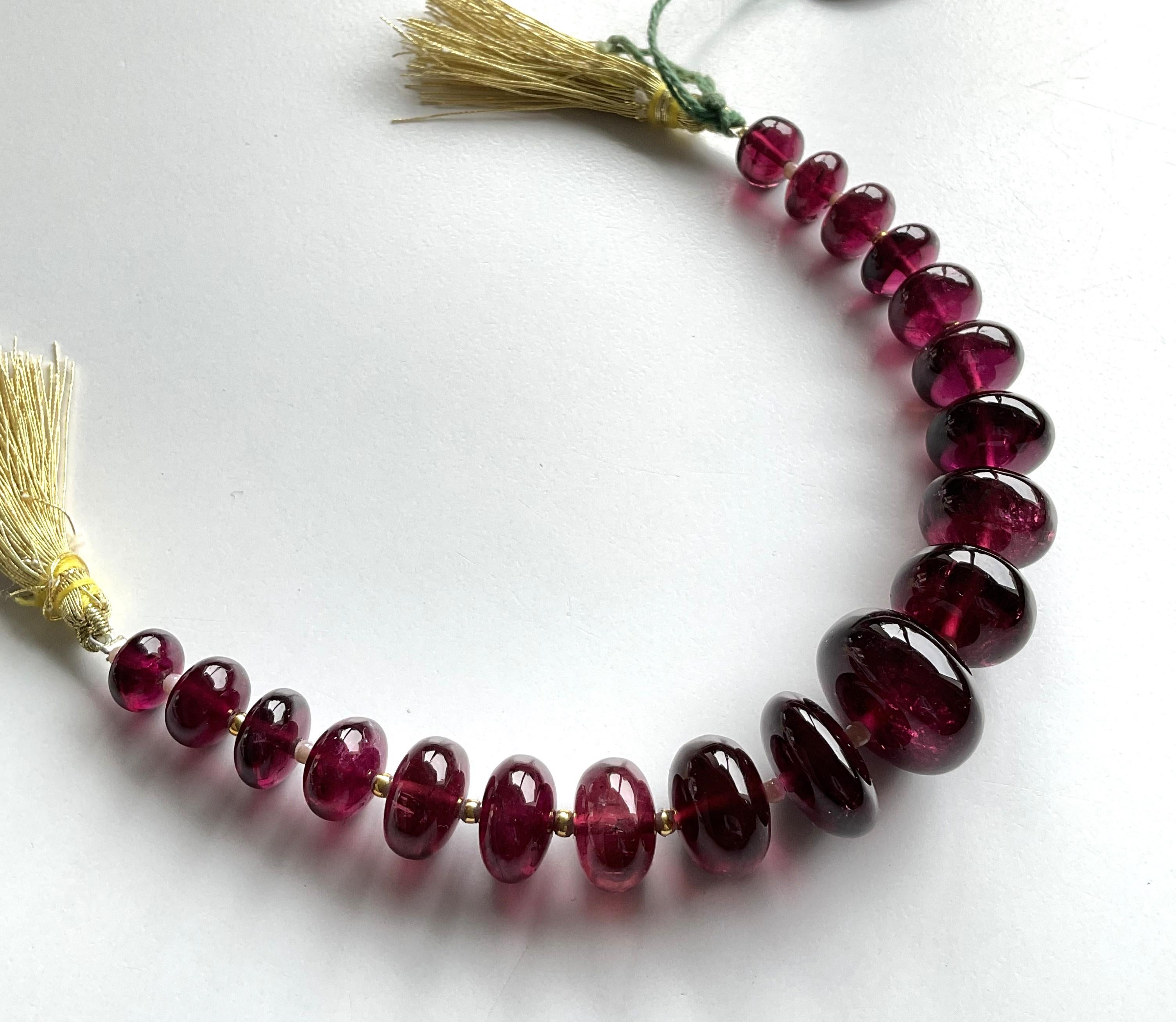 165,30 carati di tormalina rubellite rotonda Perline semplici Gioielli Nature In condizioni Nuovo in vendita a Jaipur, RJ