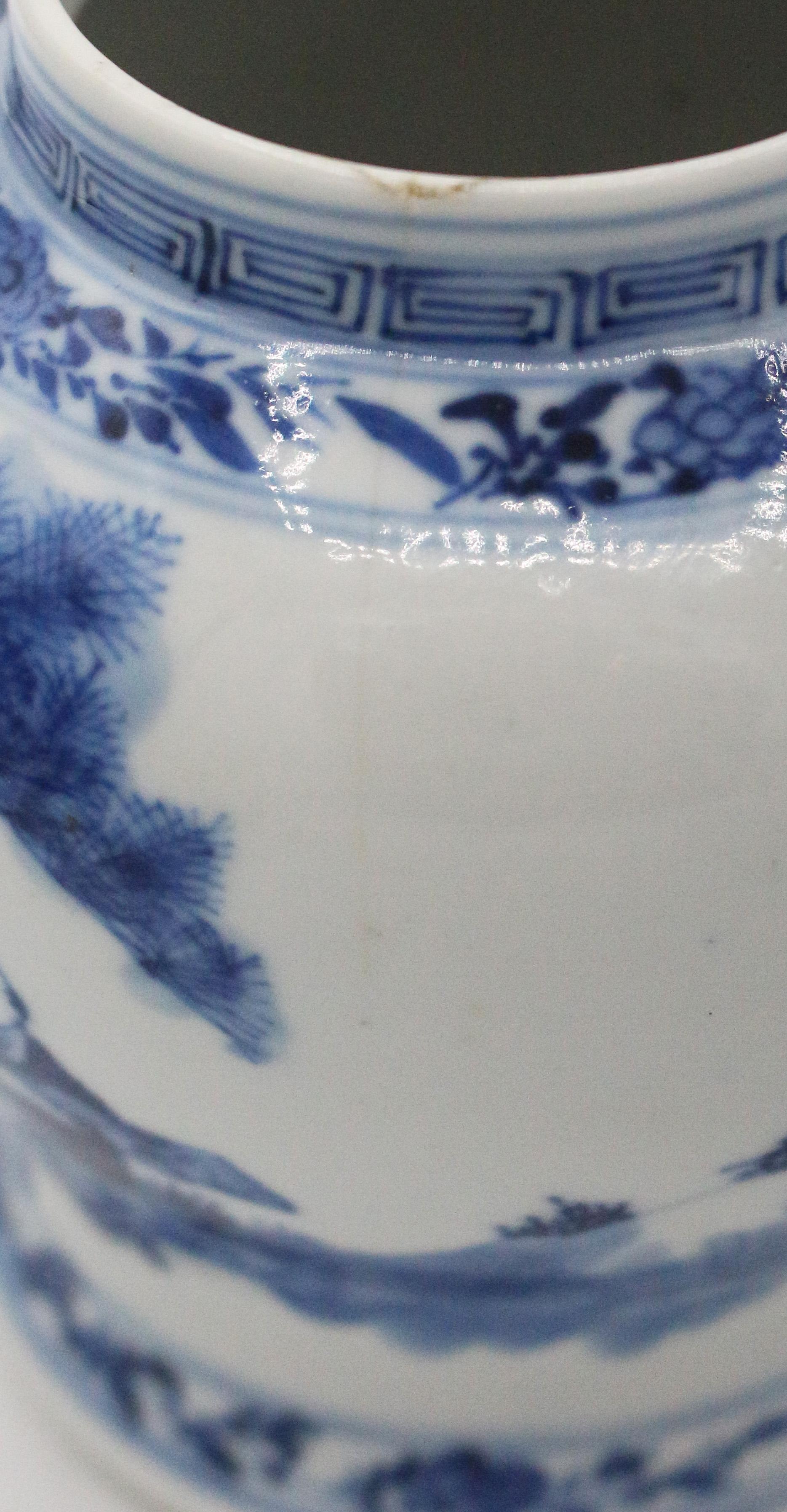 Late 19th Century Kangxi Revival Chinese Porcelain Jar For Sale 3
