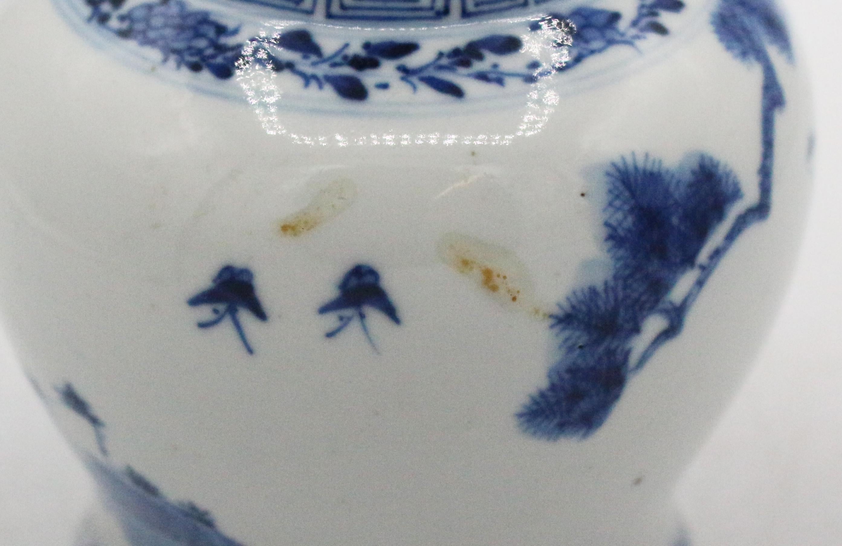 Late 19th Century Kangxi Revival Chinese Porcelain Jar For Sale 4